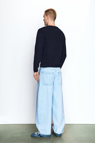 Henley collar jumper — Navy 2
