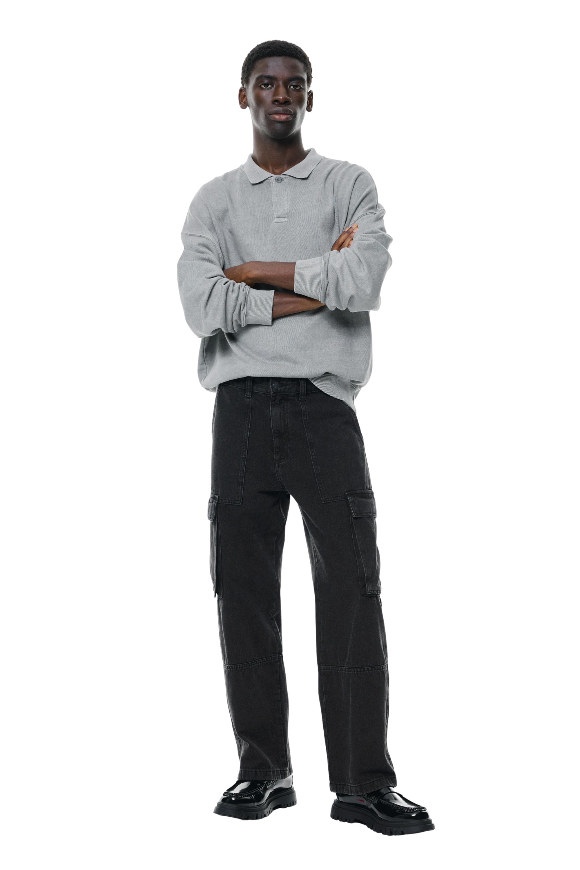 Baggy cargo jeans — Faded black