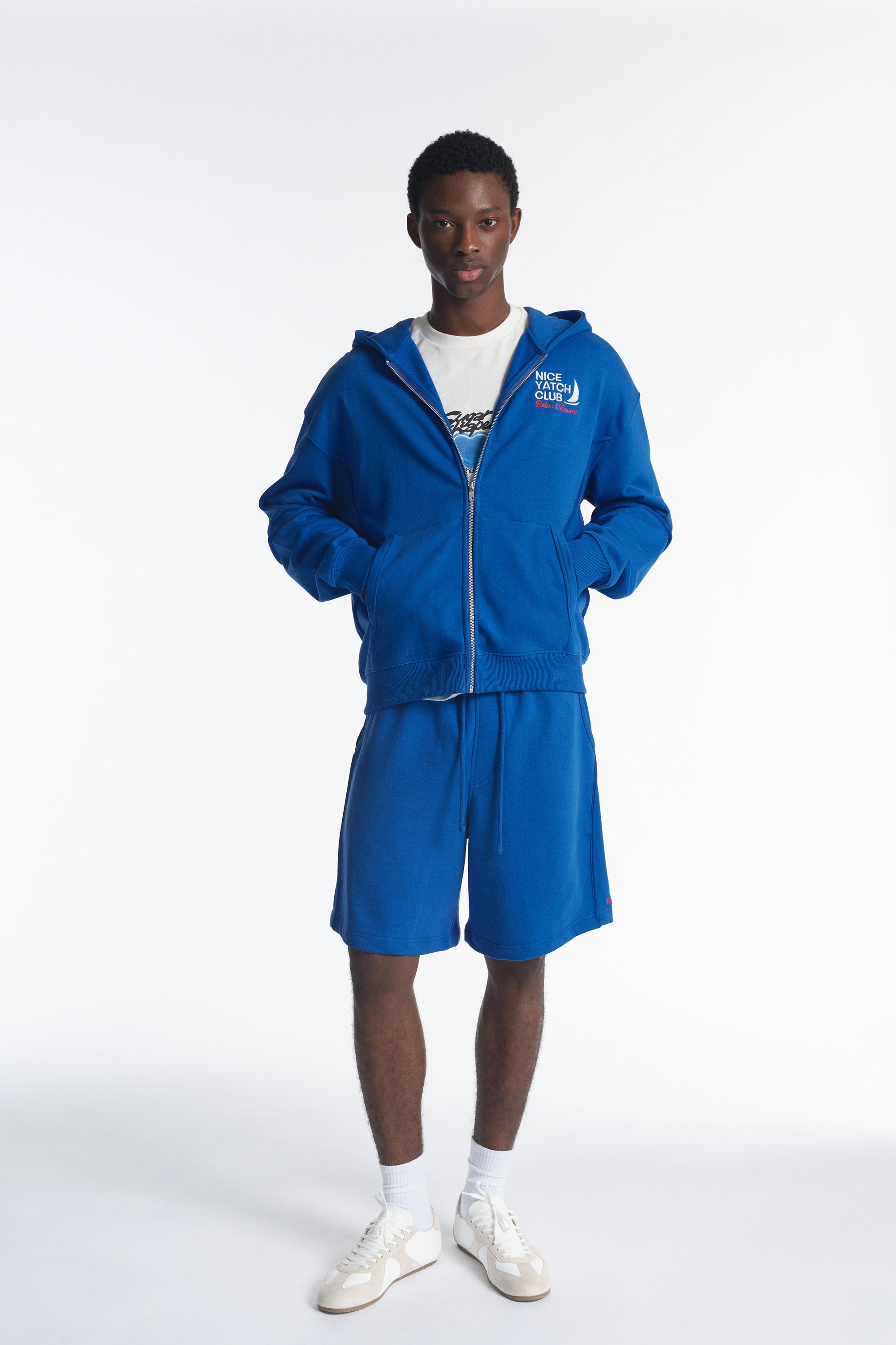 Yacht Club zip-up sweatshirt — Deep blue