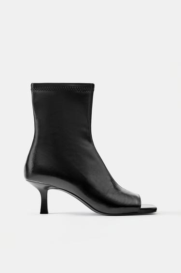 Peep-toe ankle boots — Black 1