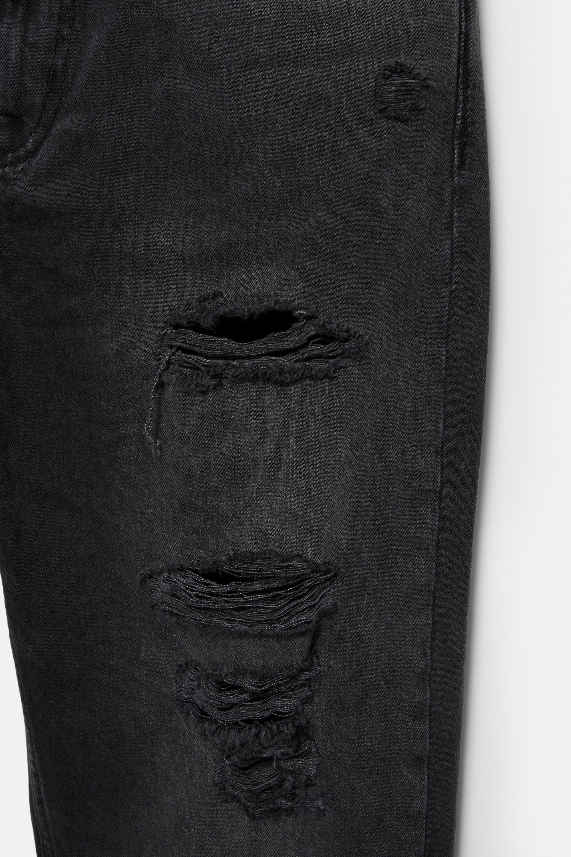 Relaxed fit ripped jeans — Faded black