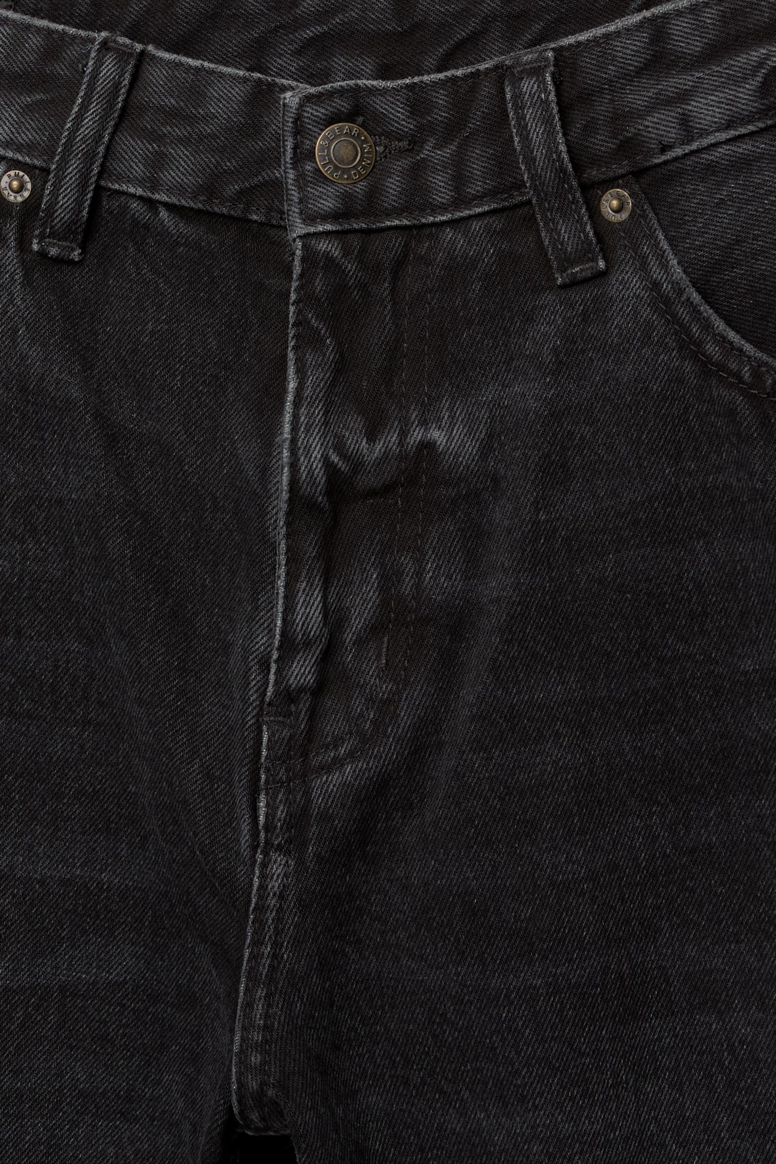 Standard denim Bermuda shorts — Faded black