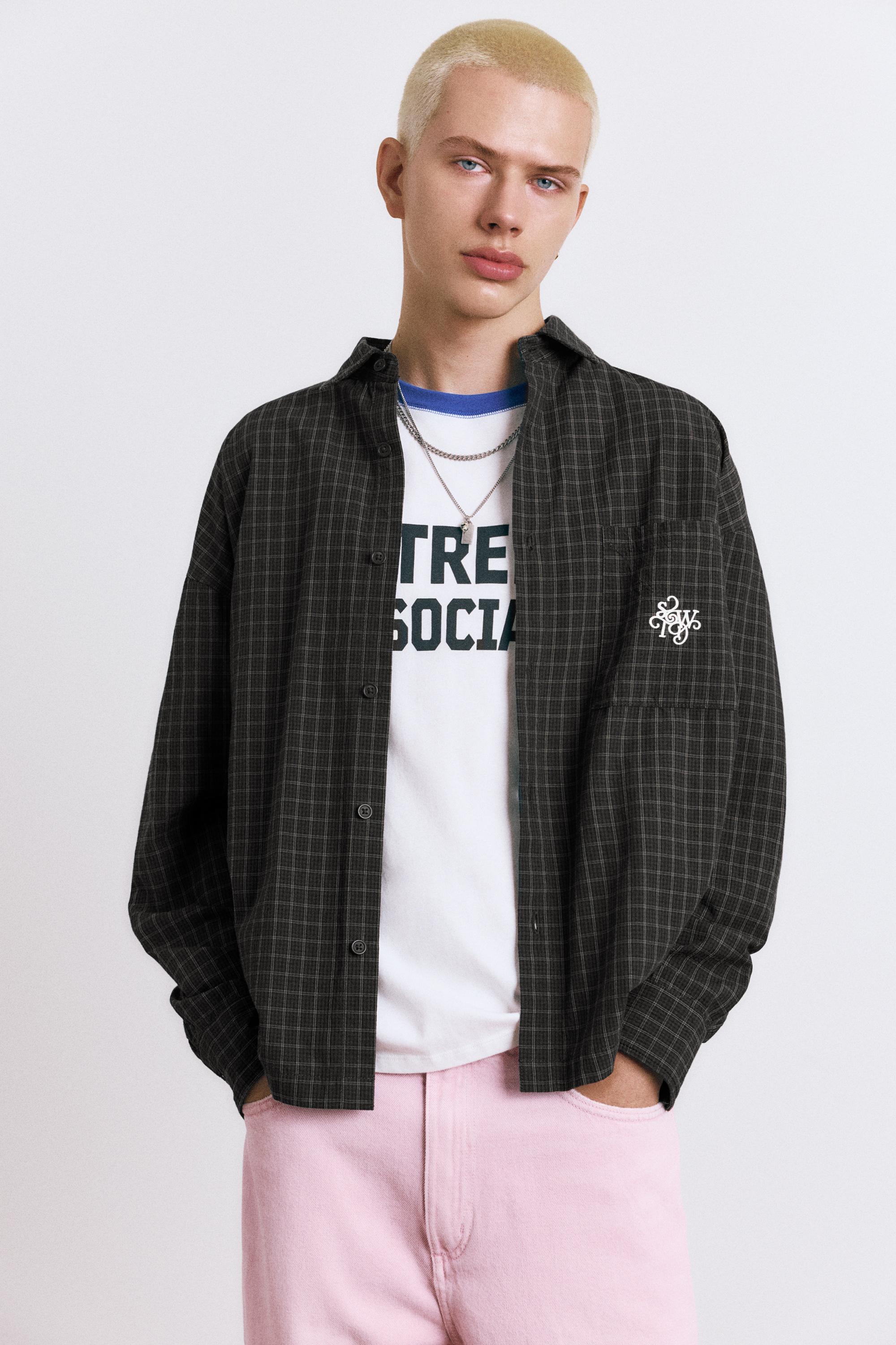 STWD işlemeli ekose gömlek - Görsel 7