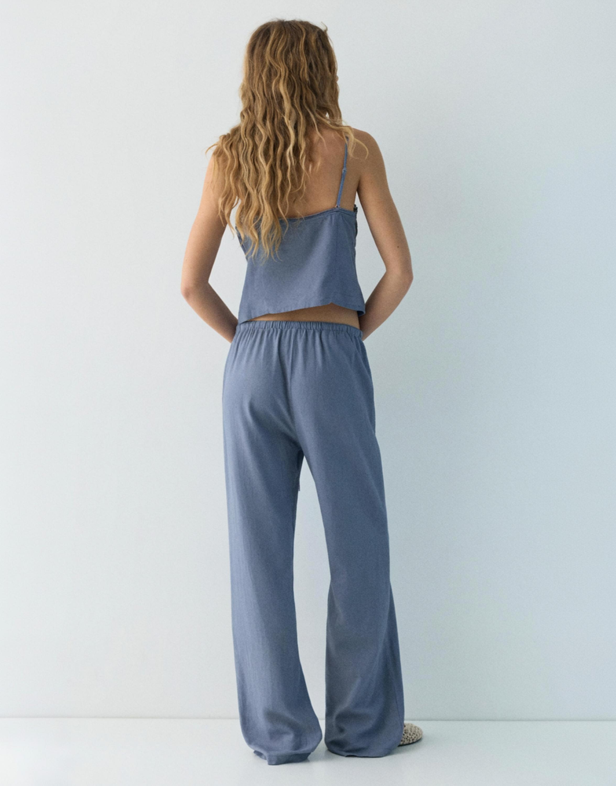 Keten jogger pantolon - Görsel 13