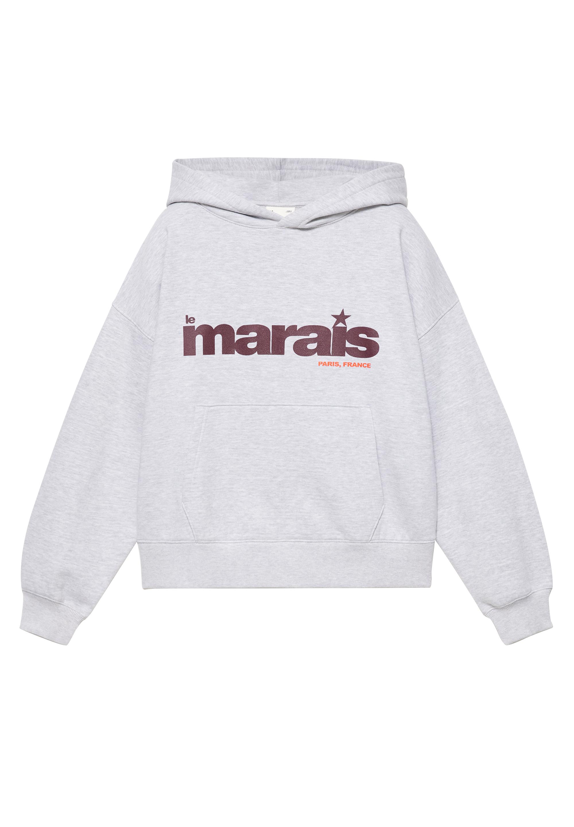 Graphic hoodie — Grey marl