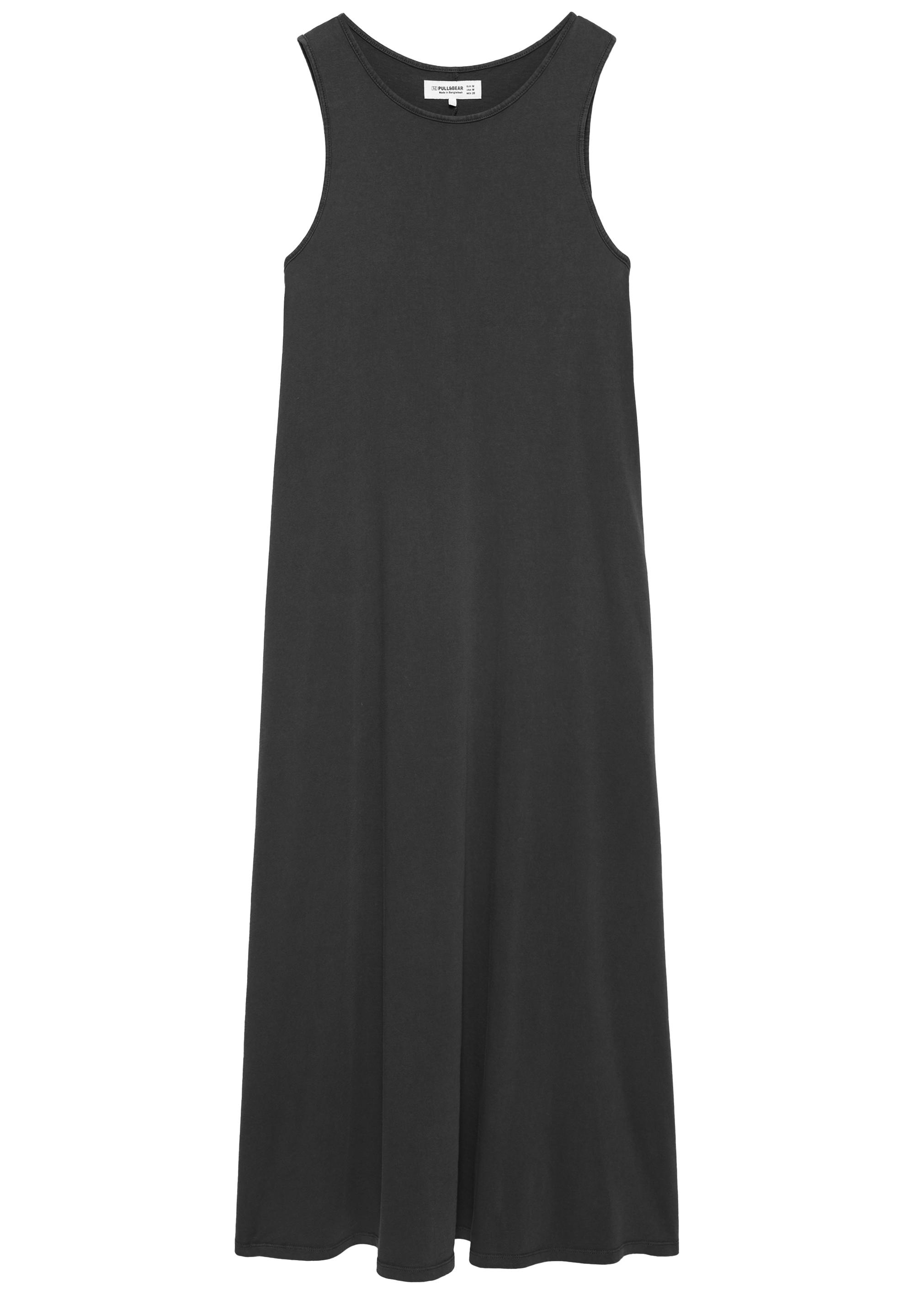 Long sleeveless dress — Anthracite grey