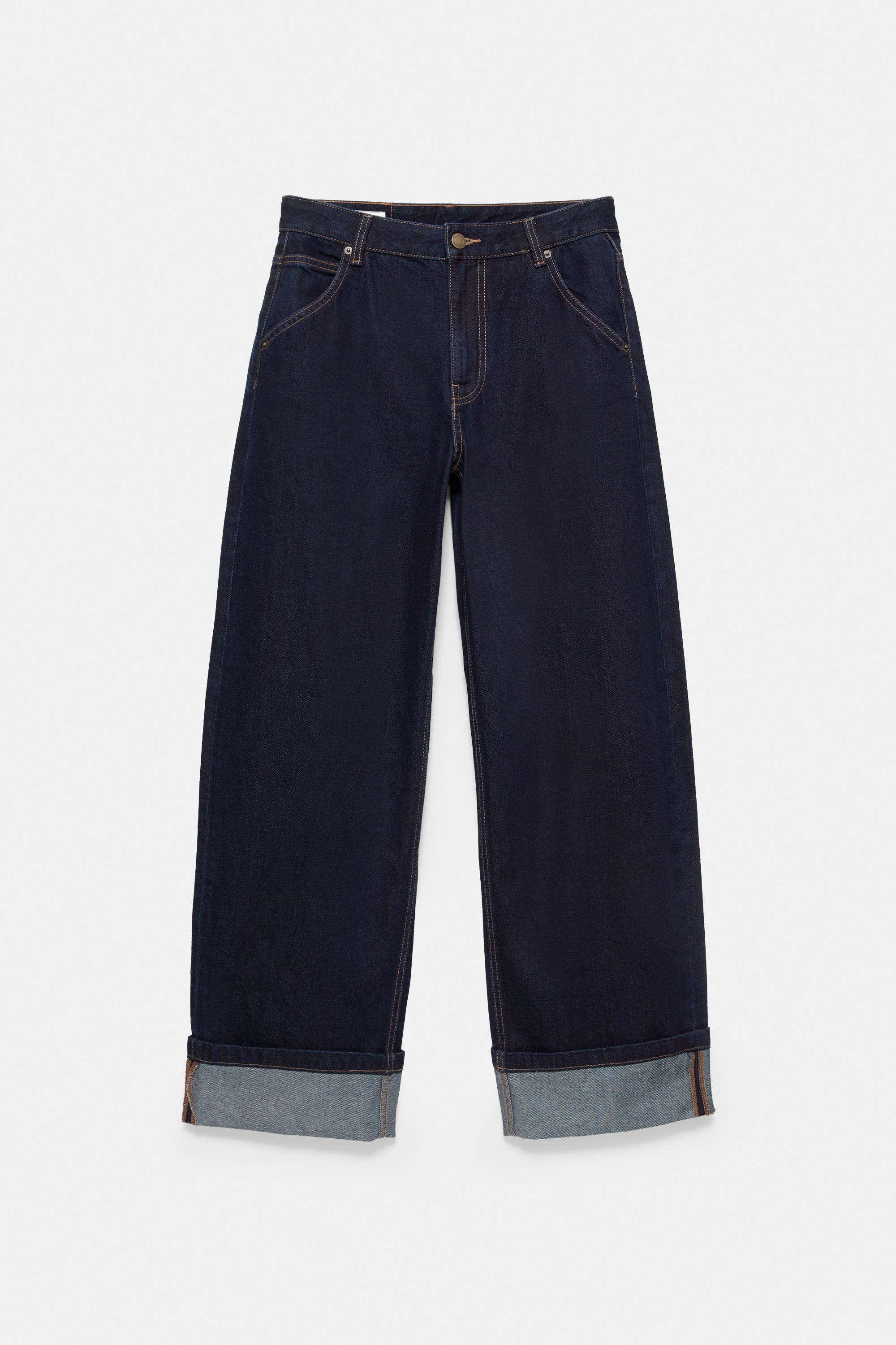 Turn-up hem jeans — Dark navy
