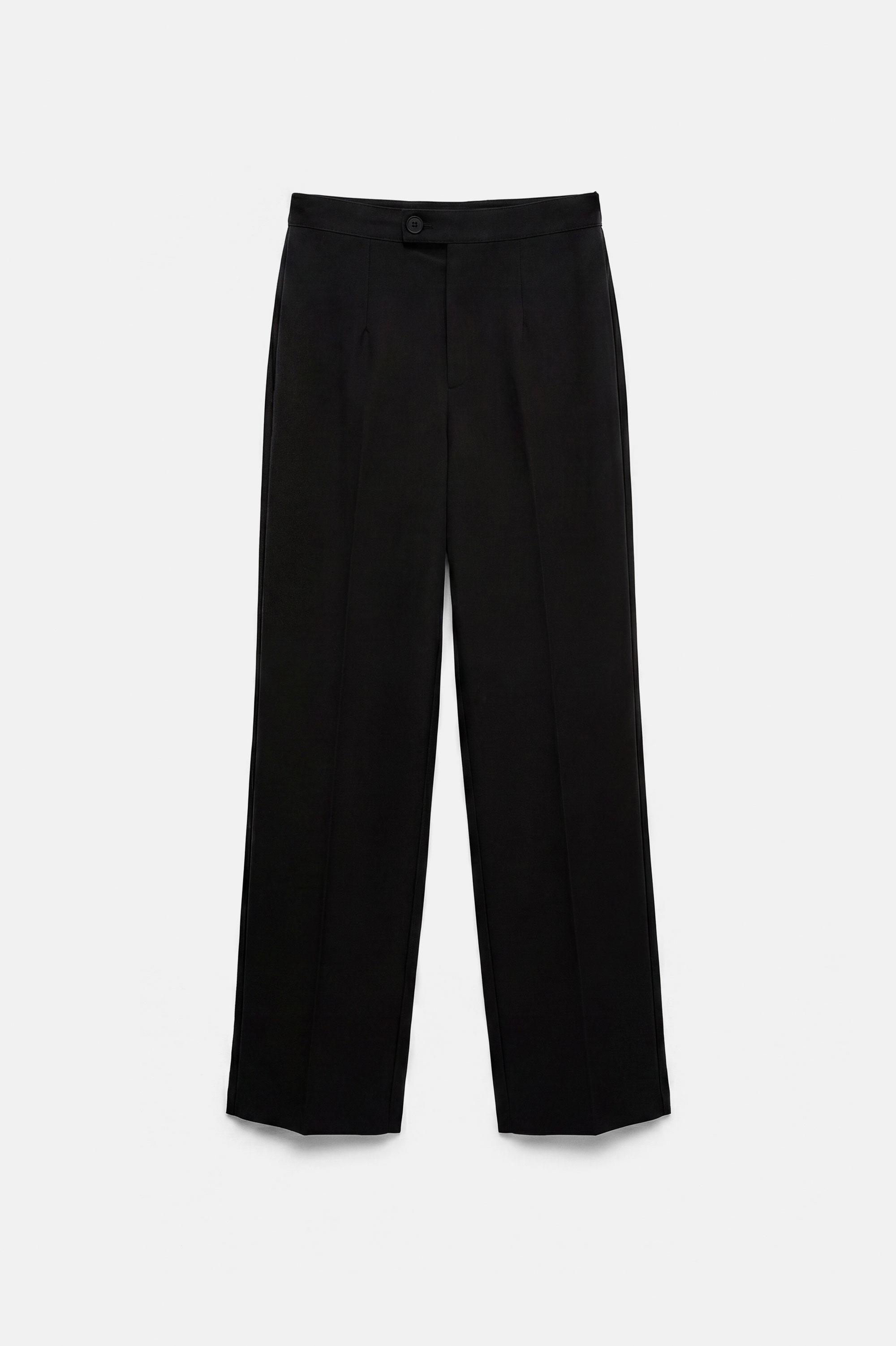 Straight-leg darted trousers — Black