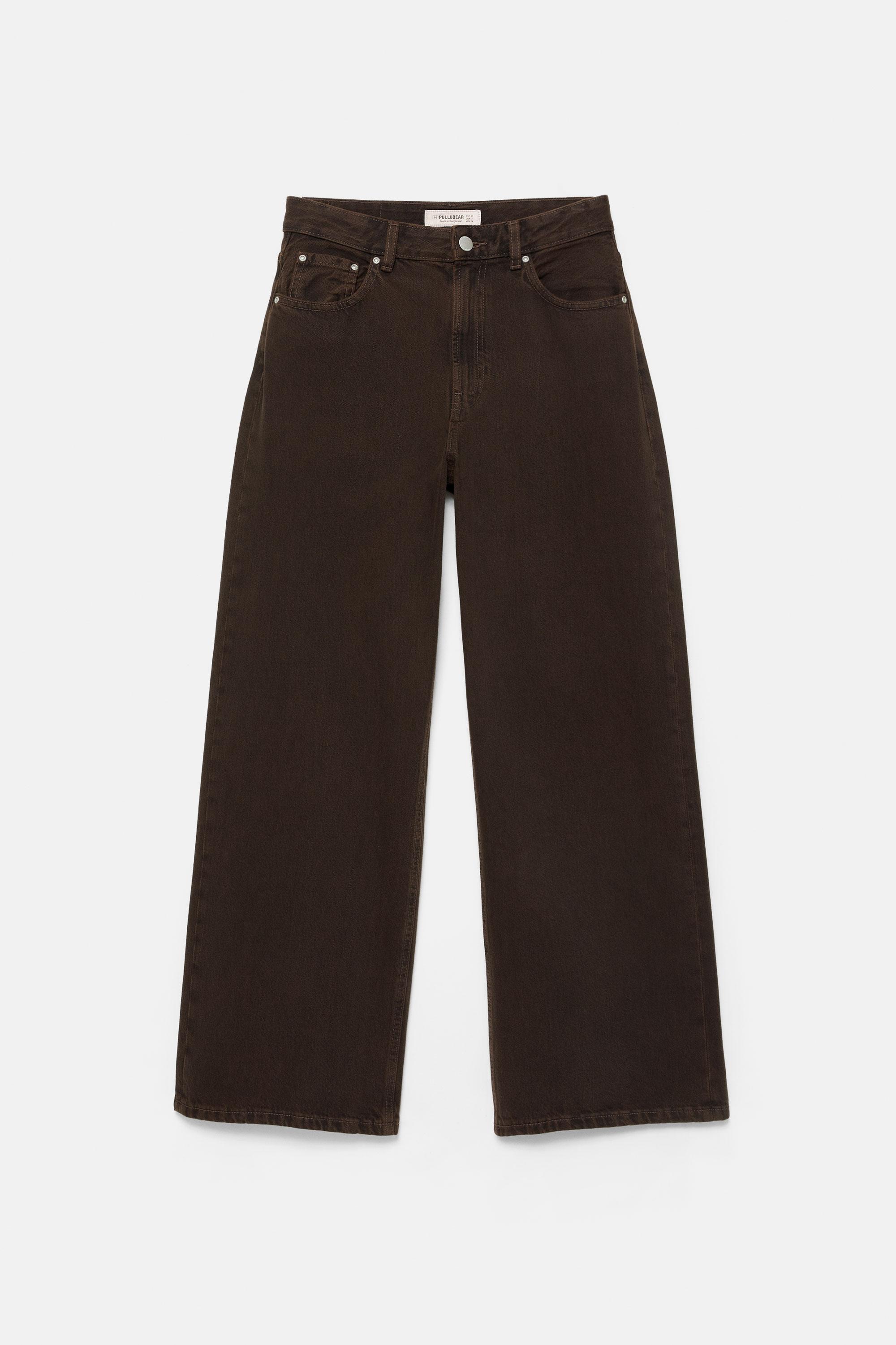 Mid-rise baggy jeans — Brown