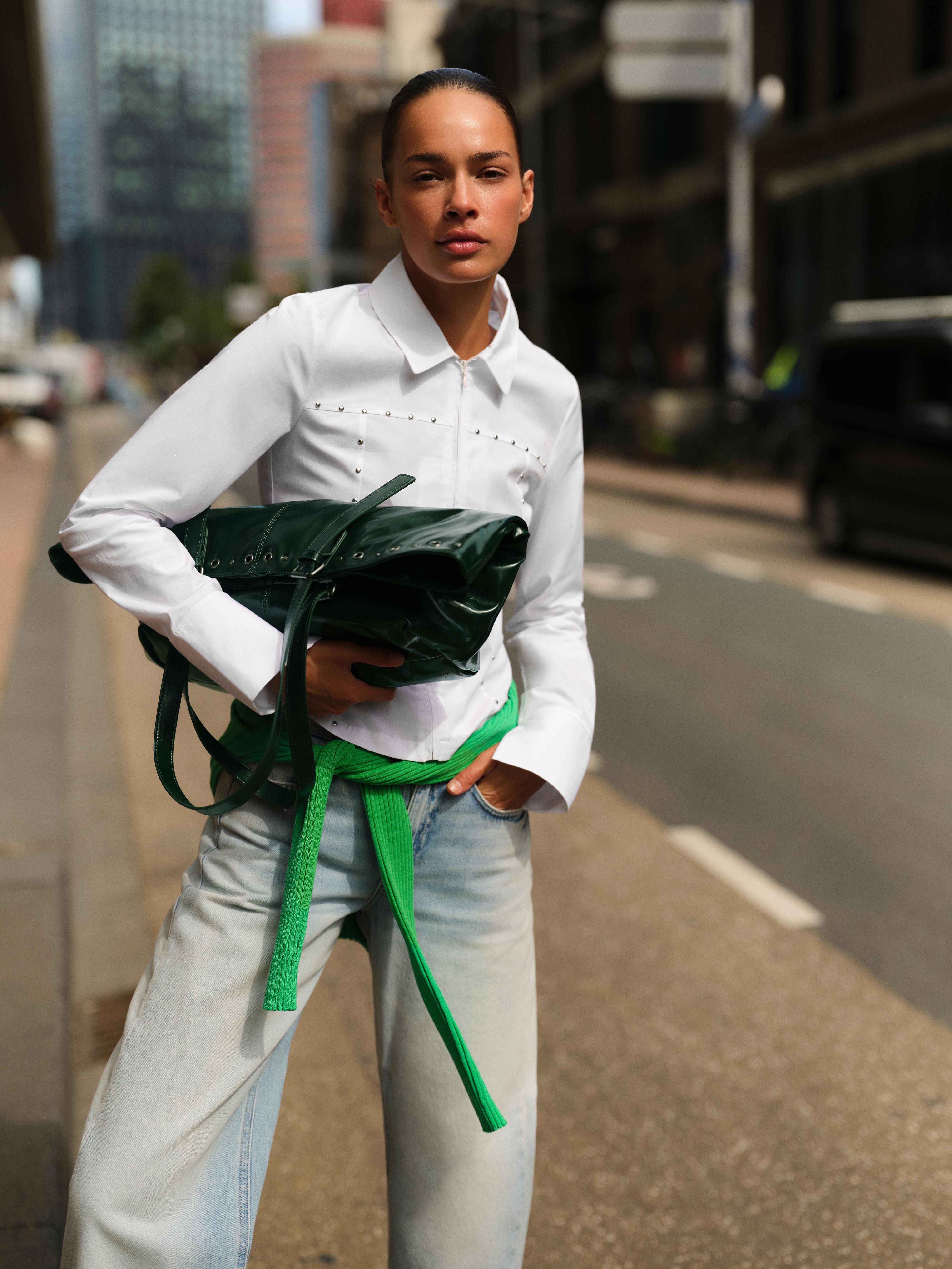 Studded shopper bag — Green