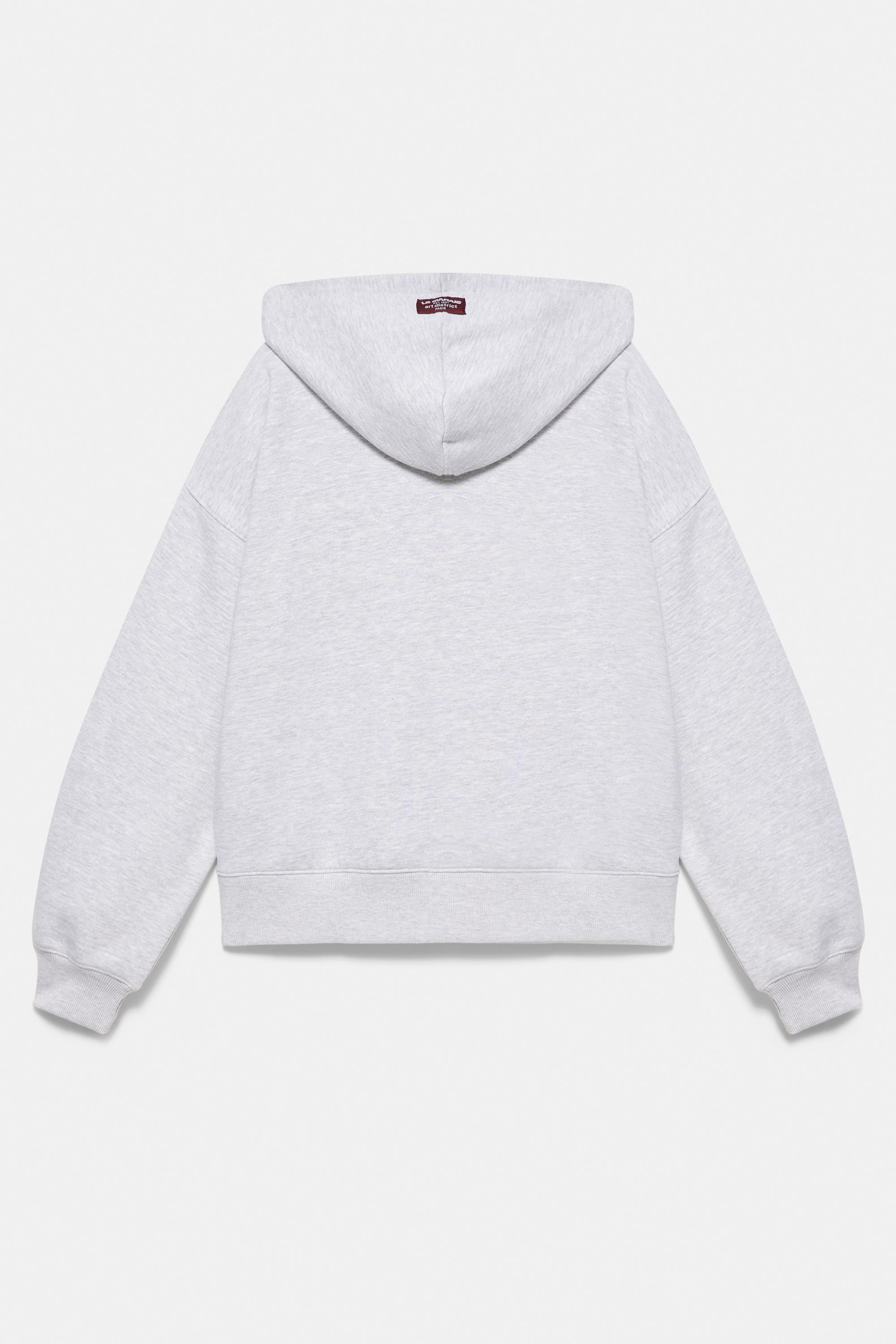 Graphic hoodie — Grey marl