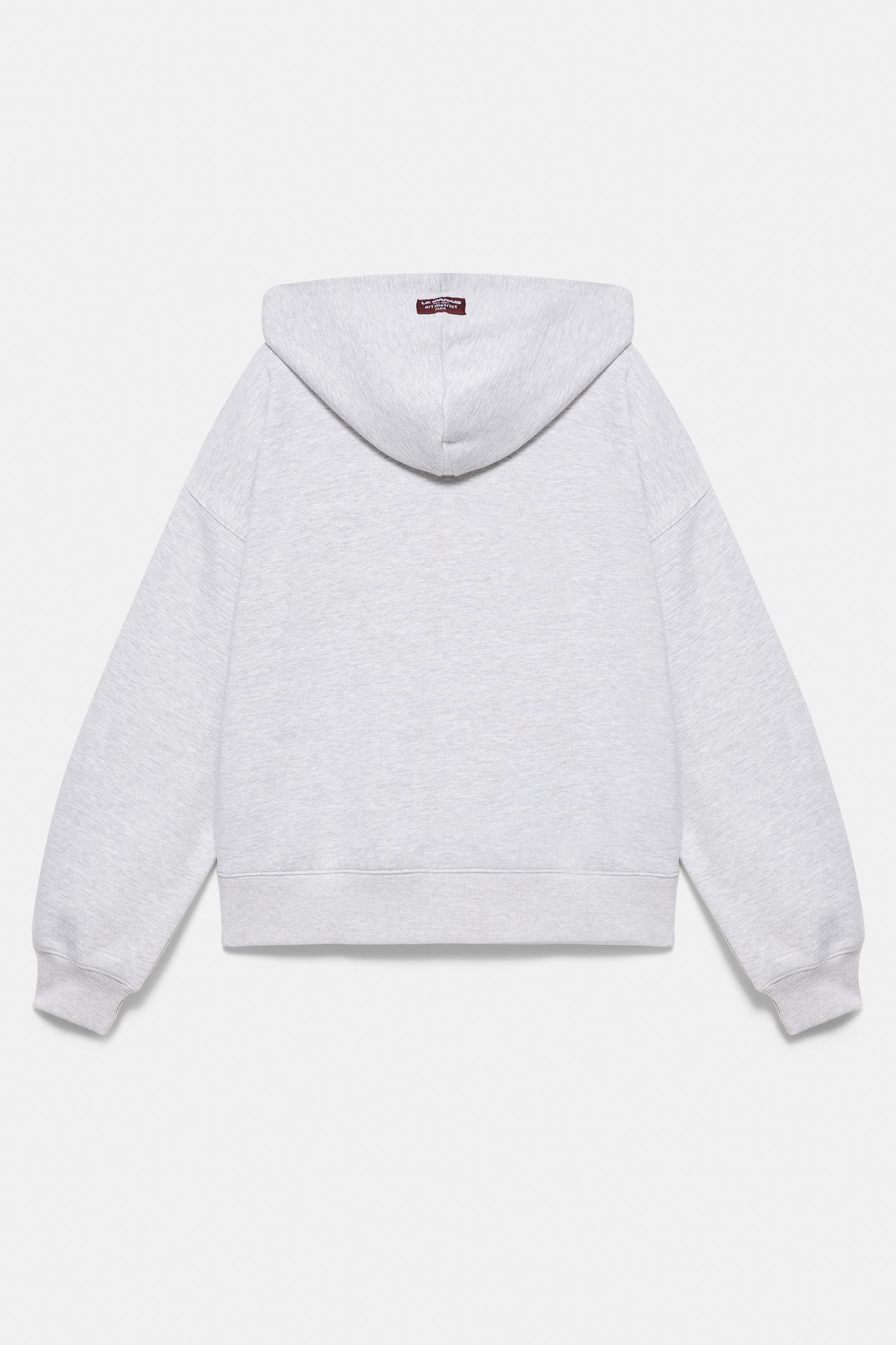 Star graphic hoodie — Grey marl