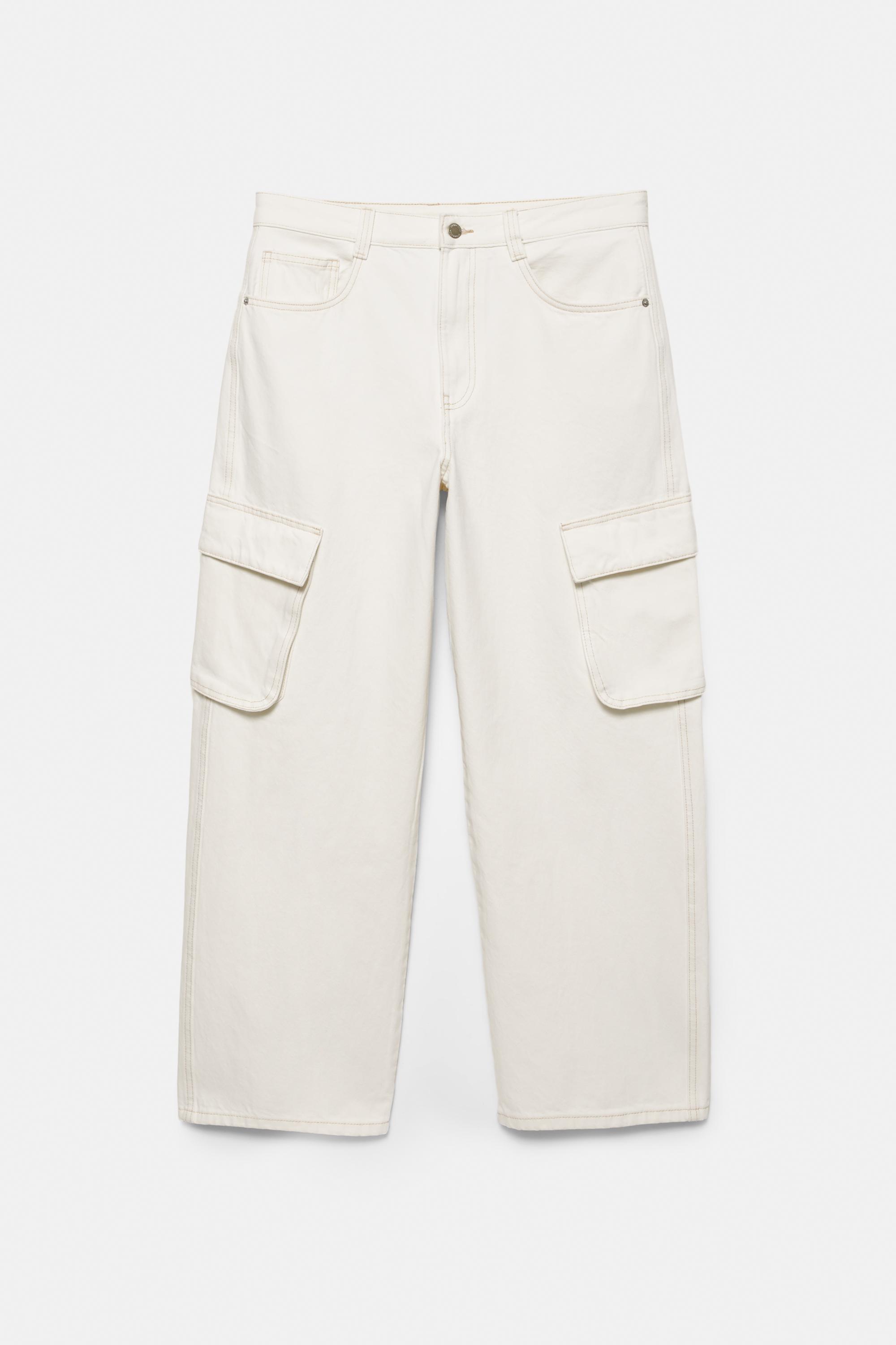 Baggy cargo jeans — White
