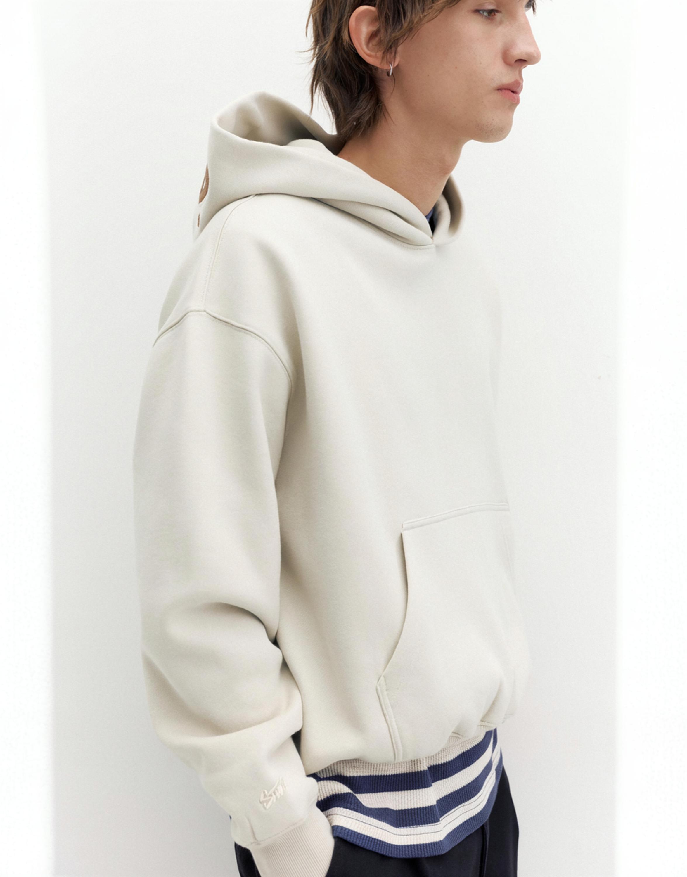 STWD boxy-fit logo hoodie — Ash