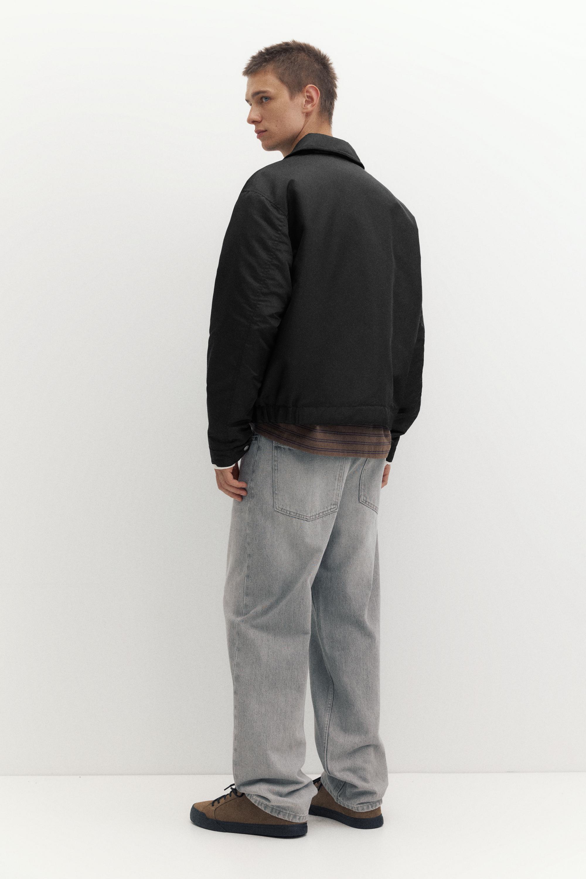Shirt collar bomber jacket — Black