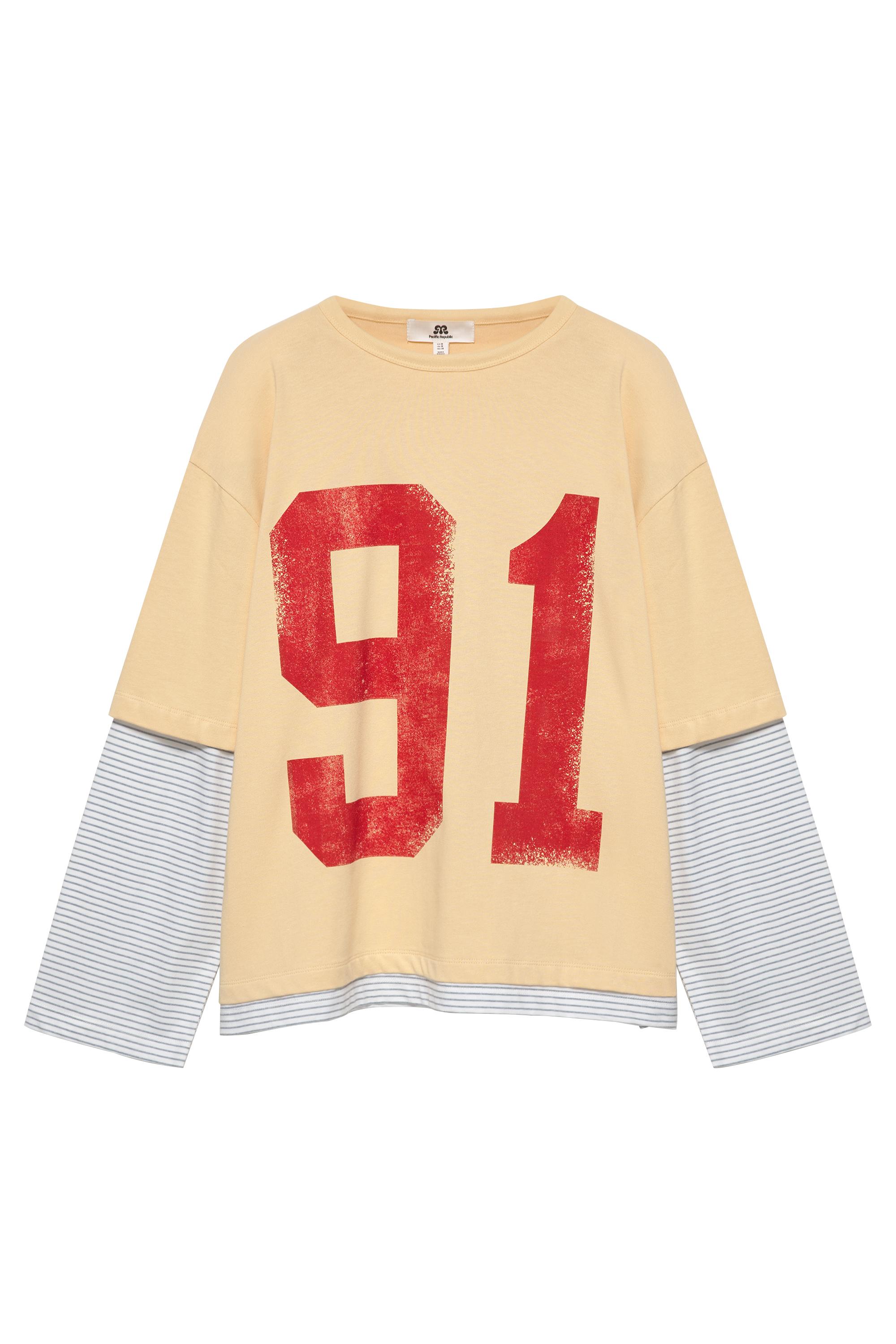Pull&Bear 91 grafikli çift katmanlı tişört görsel 2
