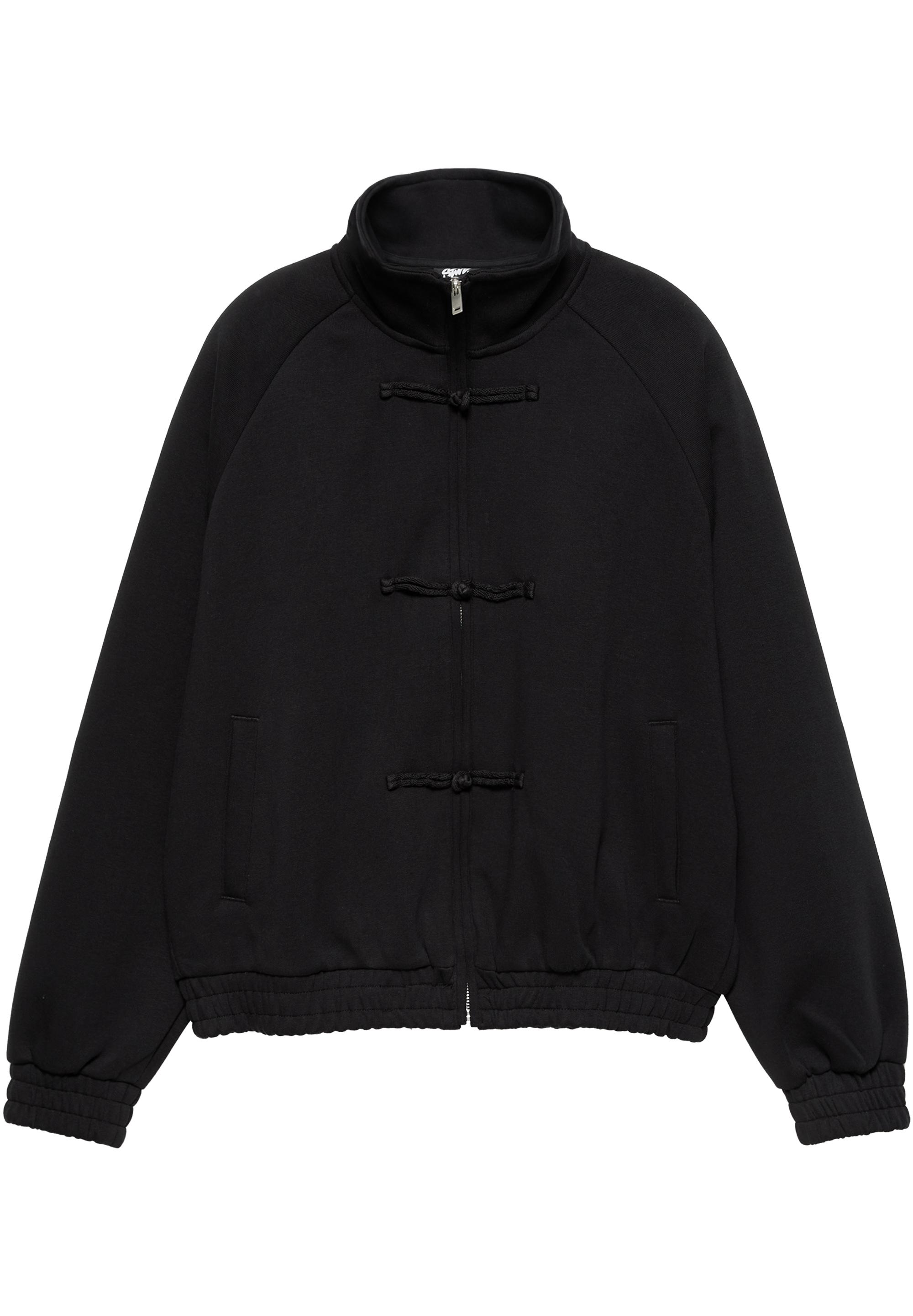 Zip-up sweatshirt with toggles — Black