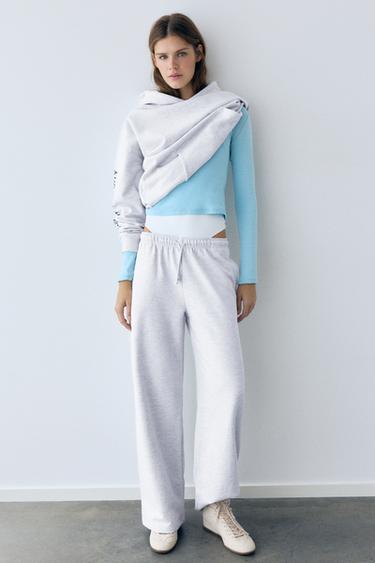 Wide-leg jogger trousers — Grey marl 2