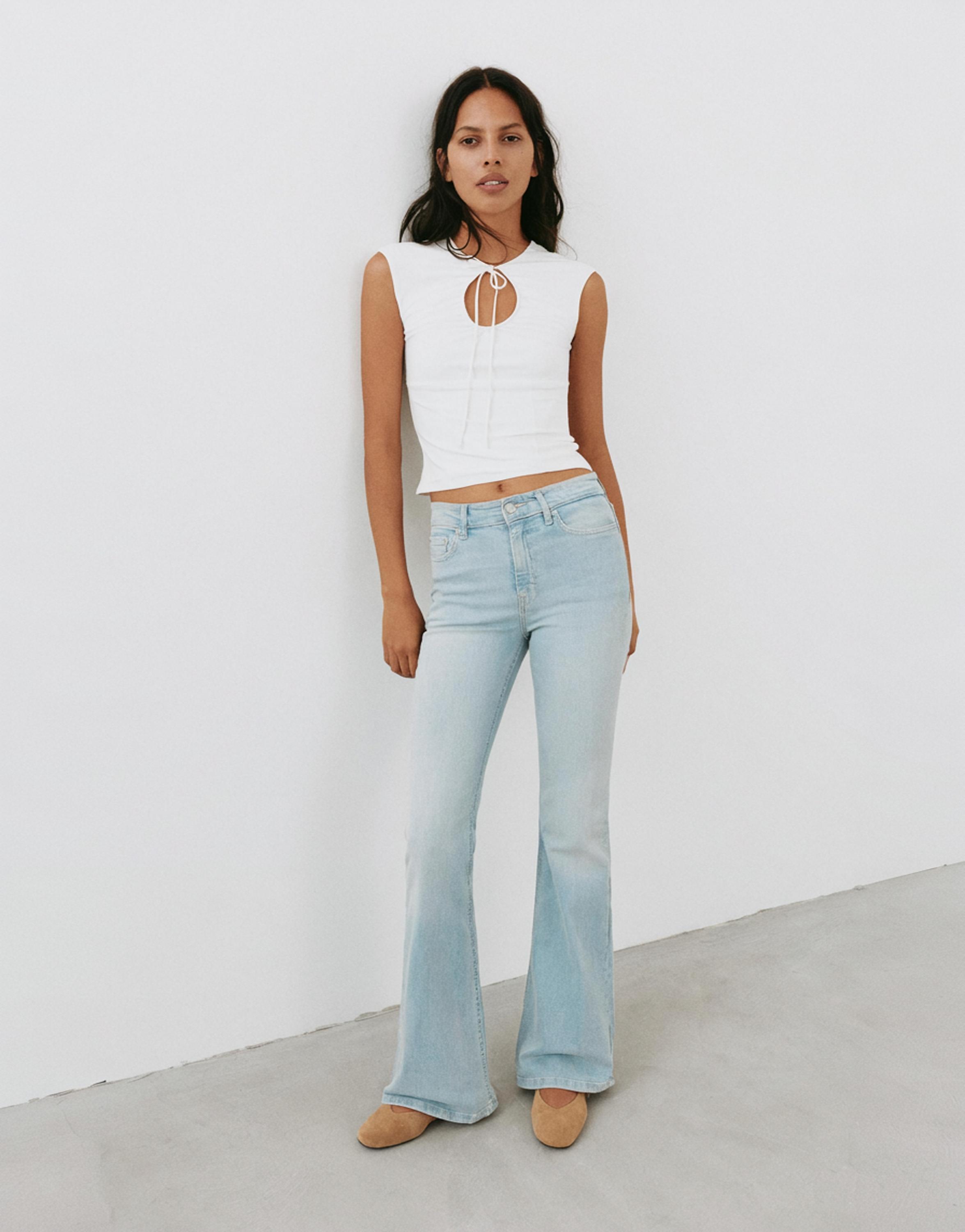 Skinny flared jeans — Sky blue