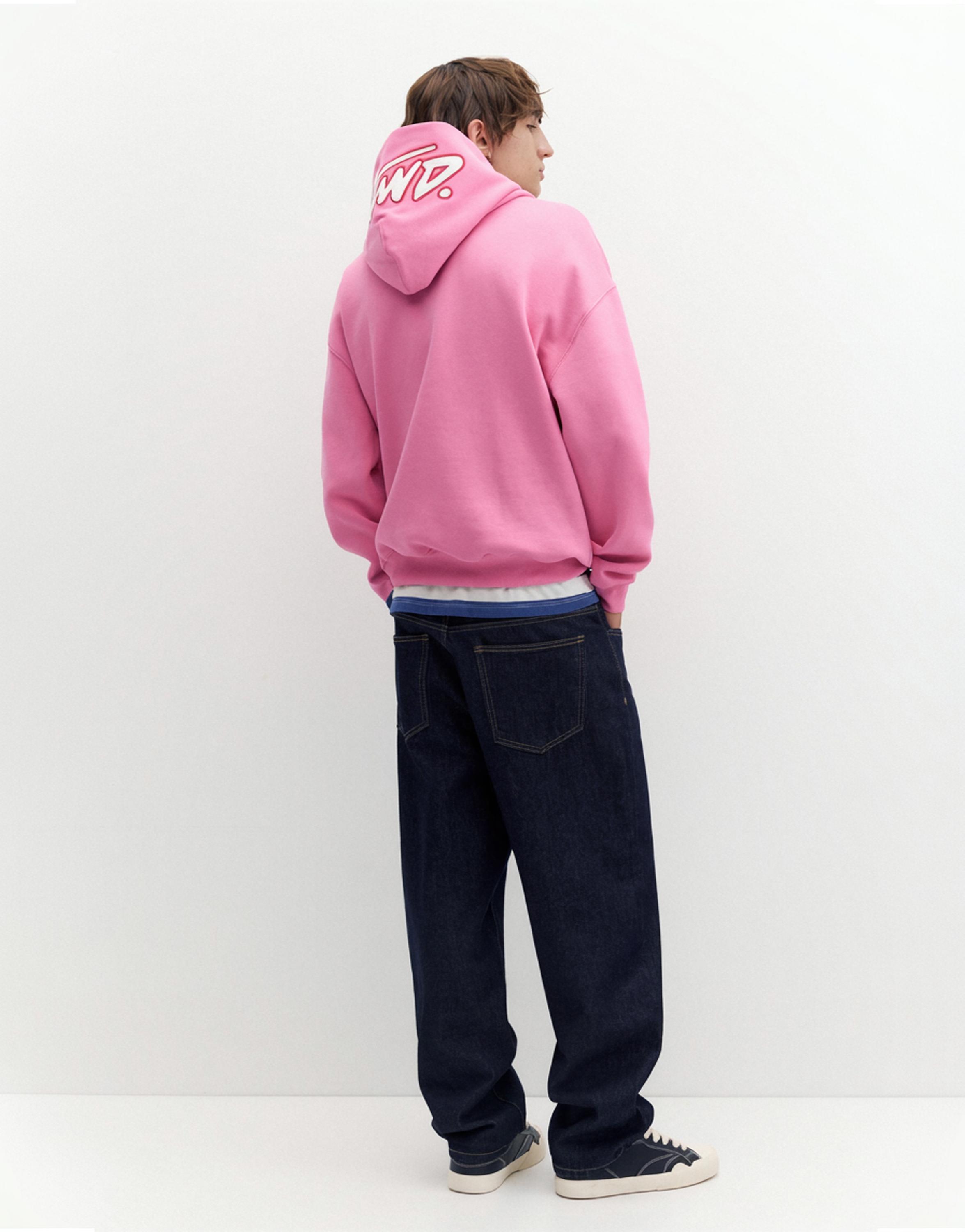 STWD boxy-fit logo hoodie — Pink