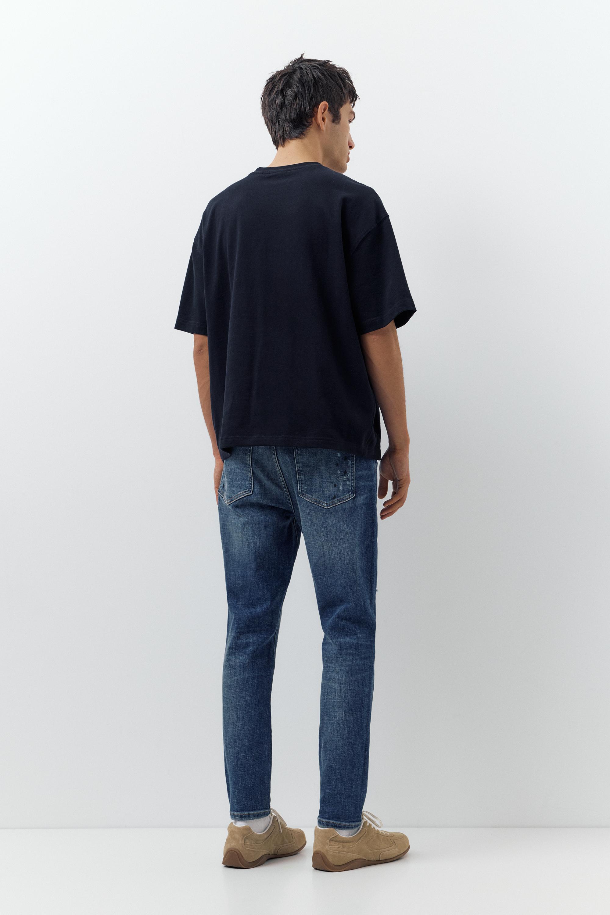 Ripped skinny jeans — Medium blue