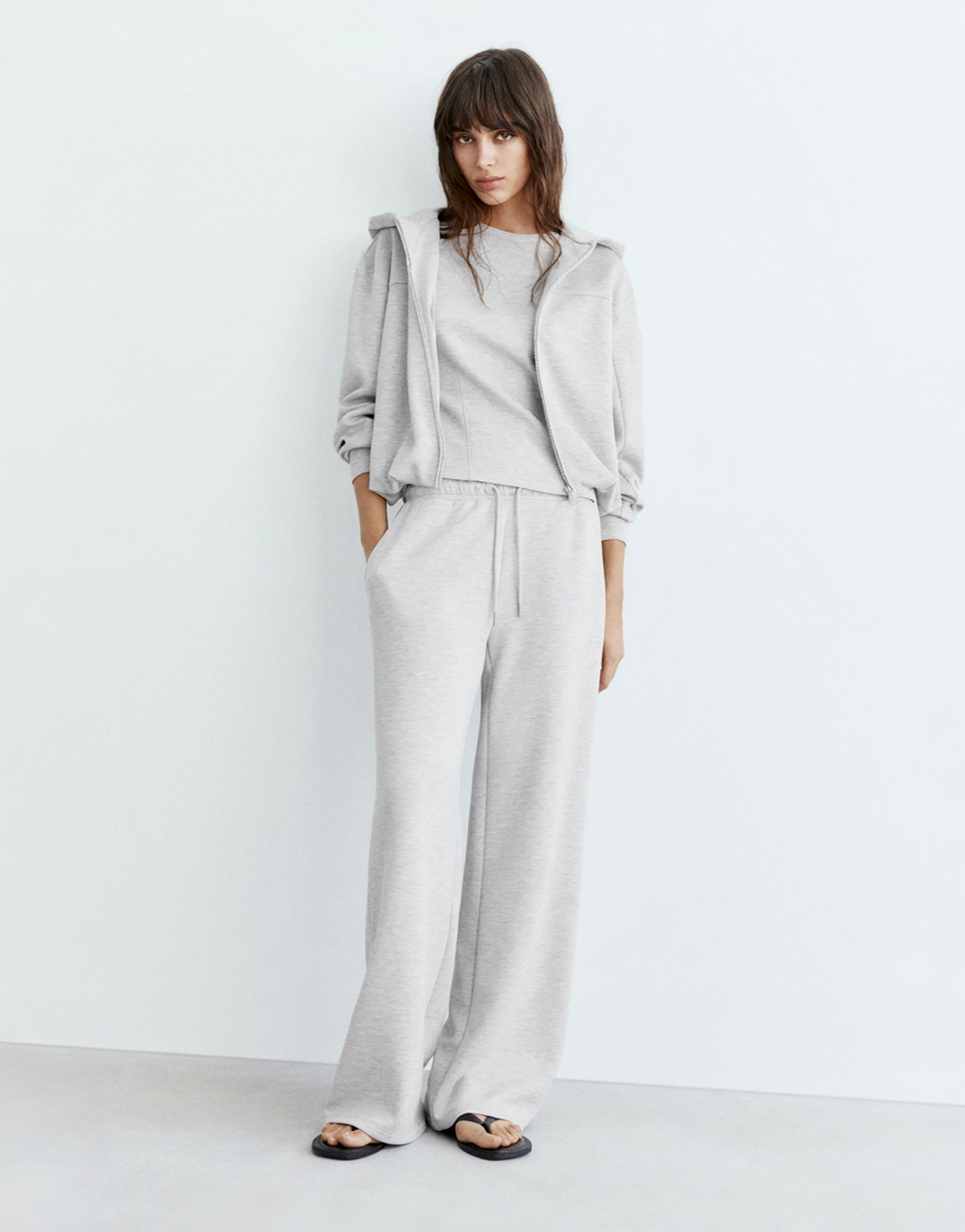 Soft touch hooded sweatshirt — Grey marl
