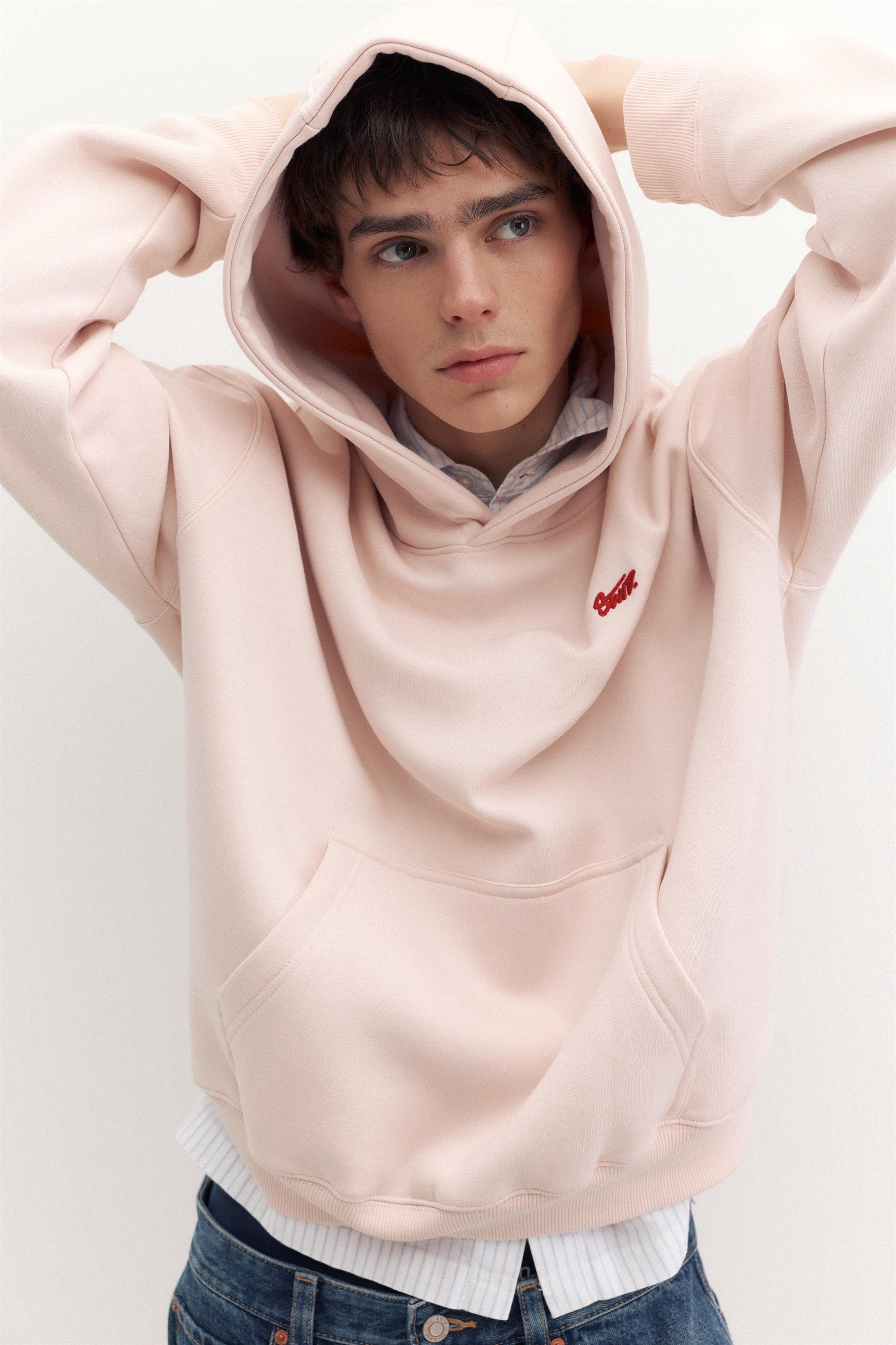 STWD logo boxy hoodie — Pink