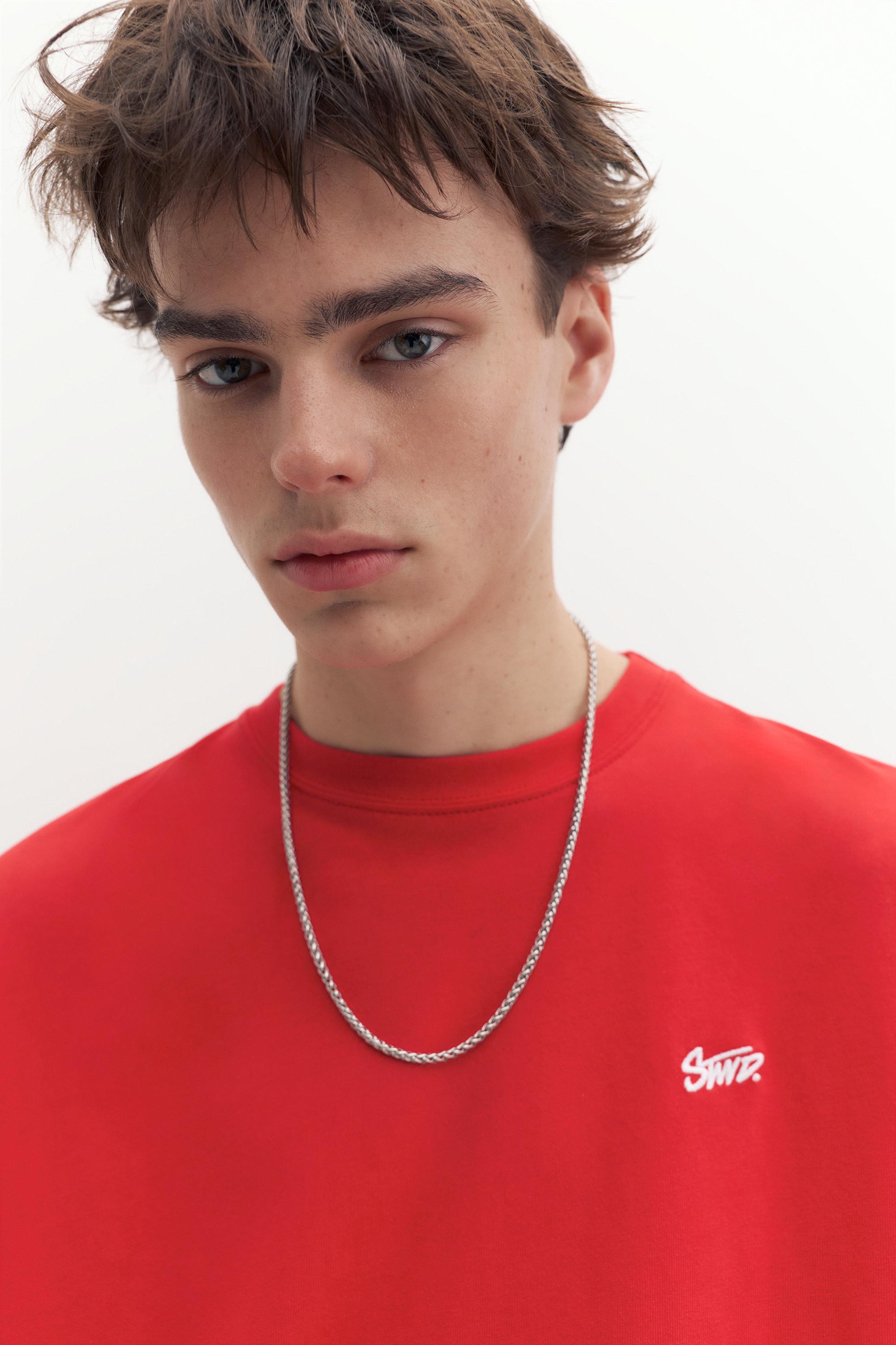 Boxy STWD logo T-shirt — Red