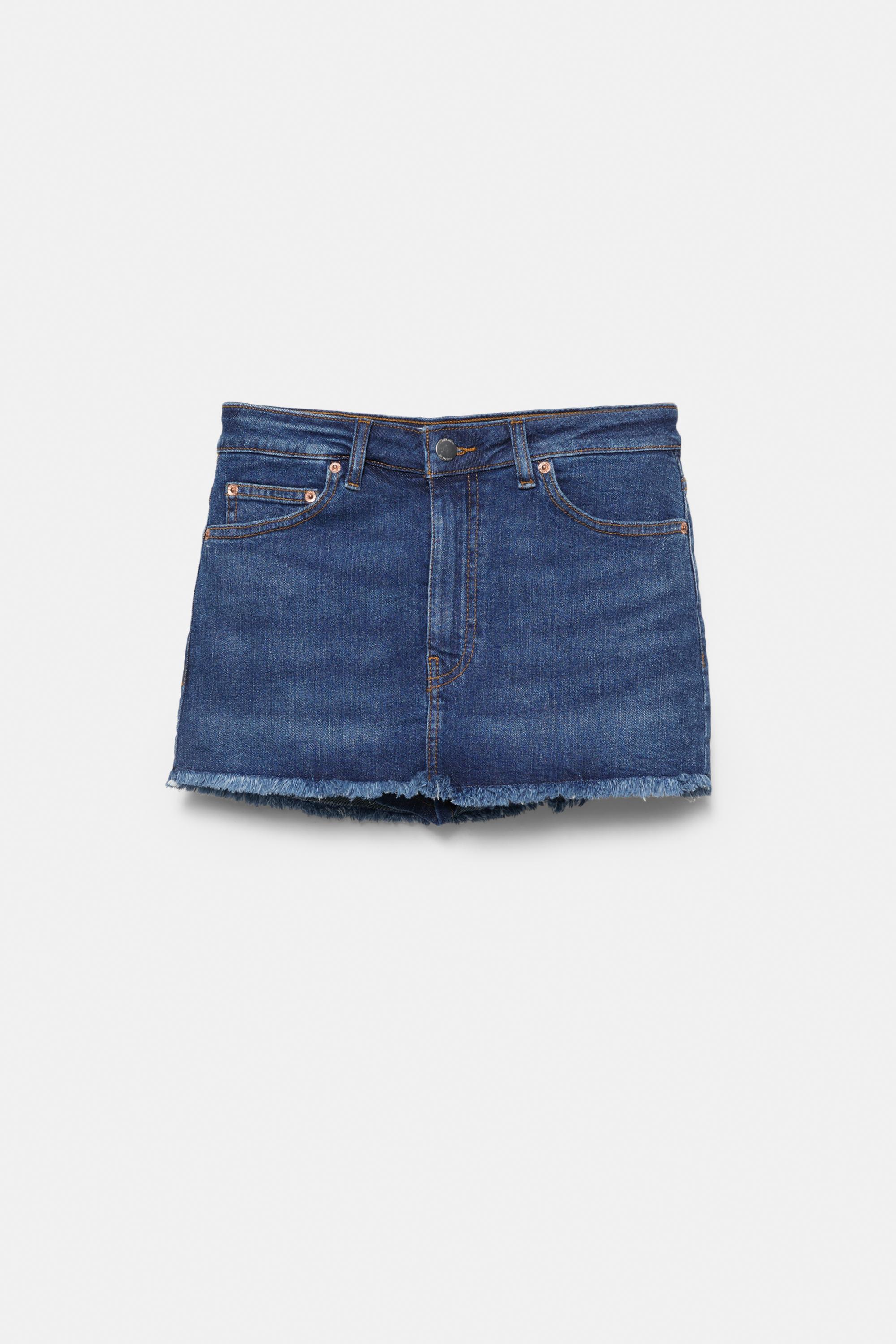 Denim skort — Dark blue