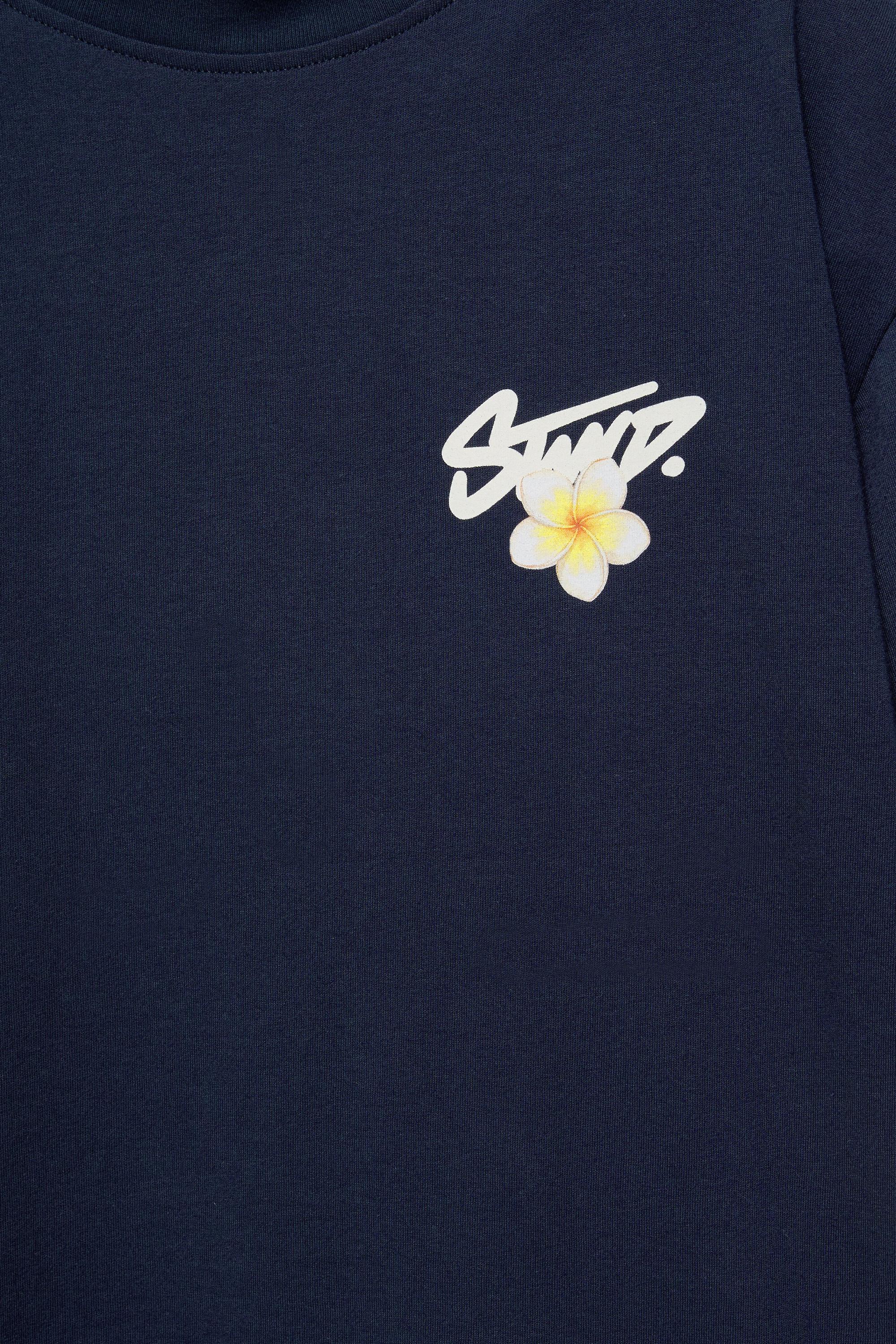 Oversize floral graphic T-shirt — Navy