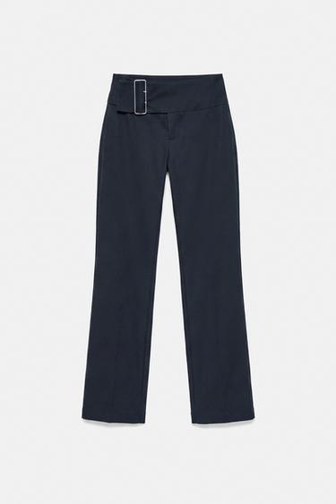 Straight trousers with buckle — Navy 6