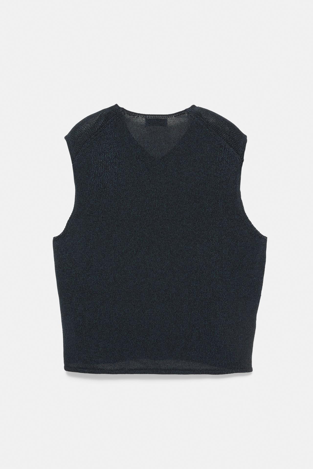 V-neck knit vest — Anthracite grey