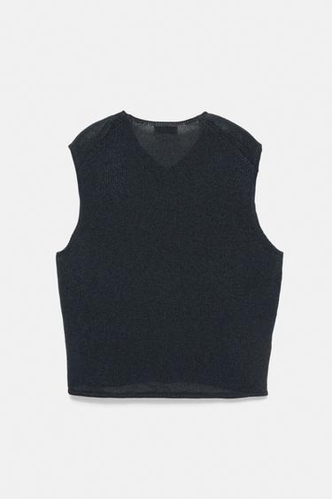 V-neck knit vest — Anthracite grey 6