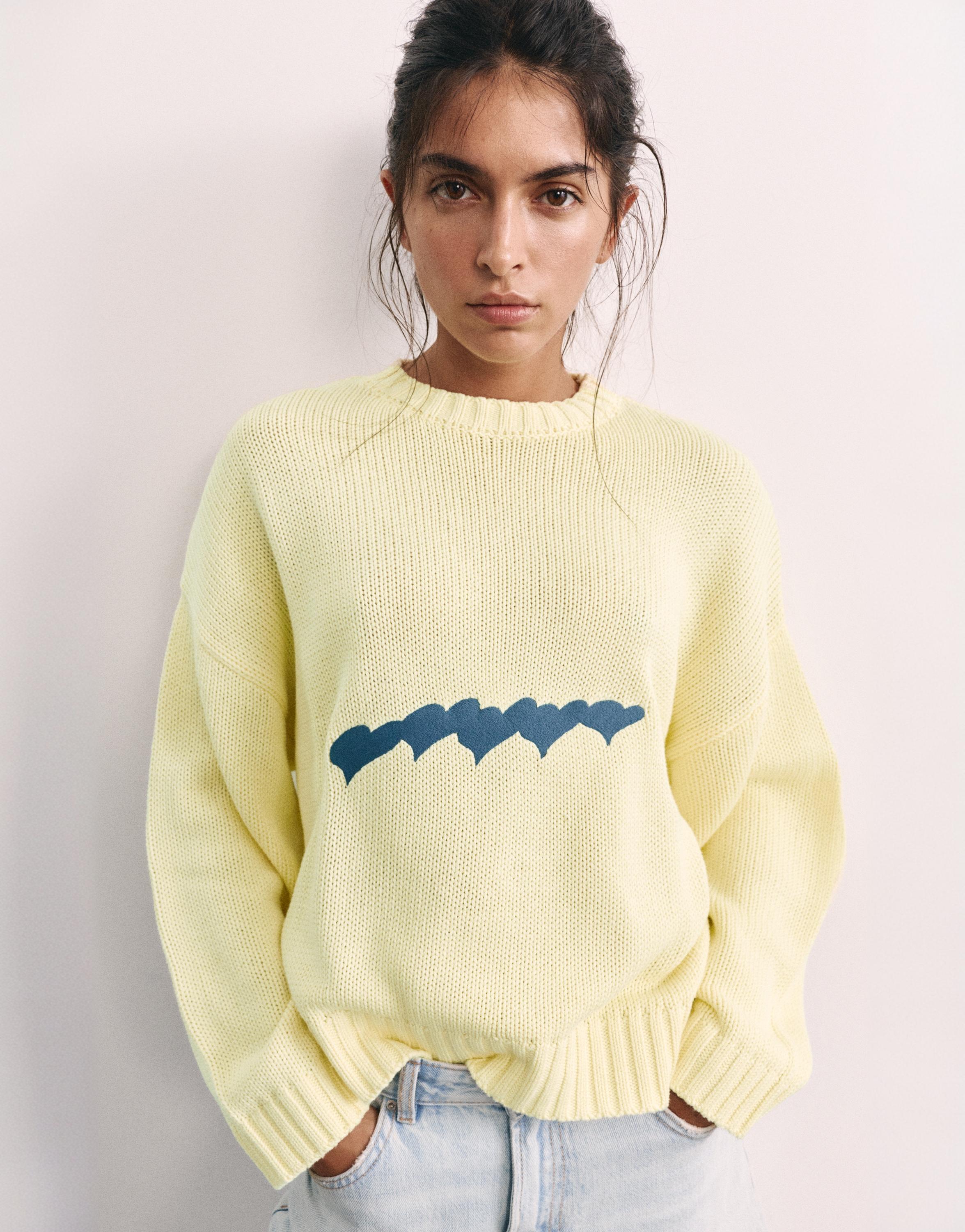 Oversize heart jumper — Yellow