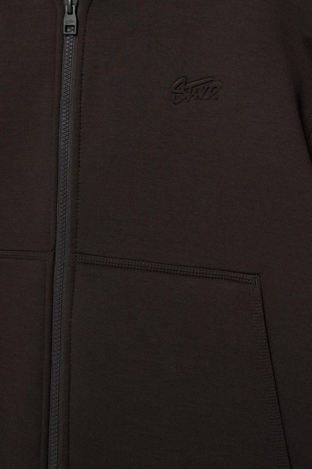 Neoprene-effect hoodie — Chocolate
