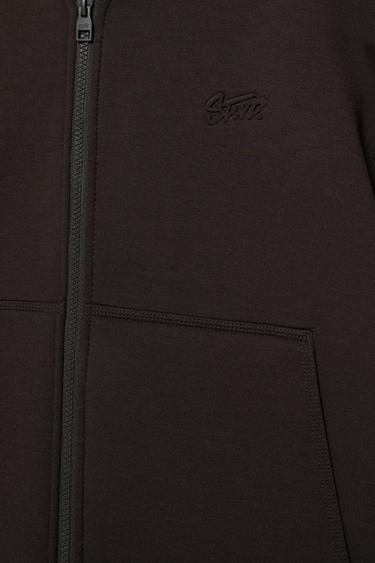 Neoprene-effect hoodie — Chocolate 9