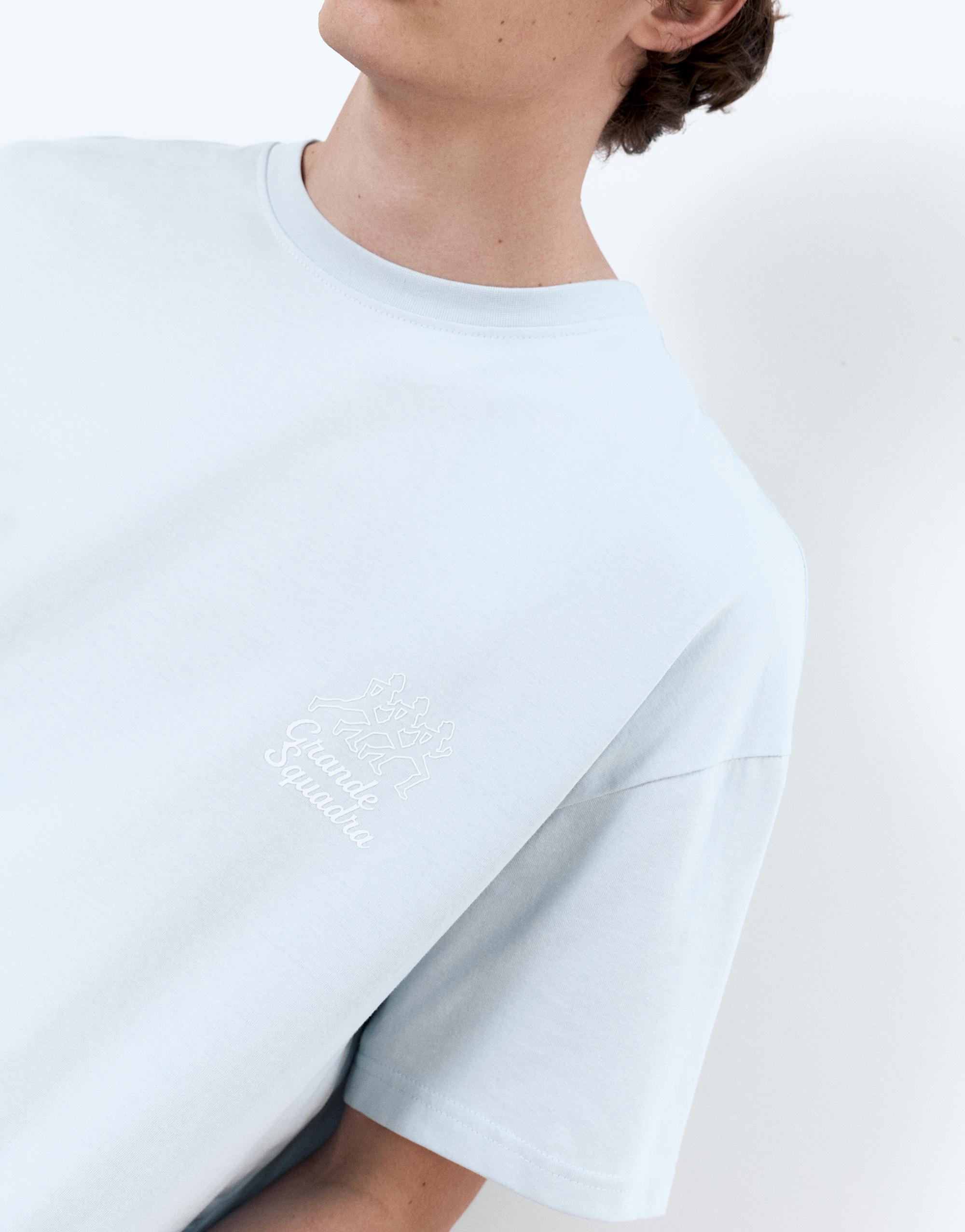 Boxy-fit T-shirt with graphic — Pale blue
