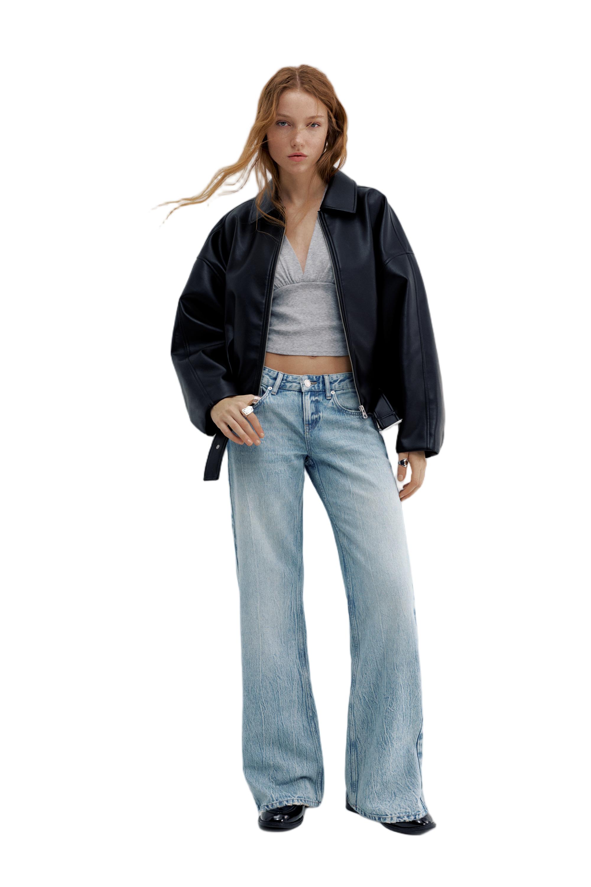 Yıldız detaylı straight fit jean - Görsel 5