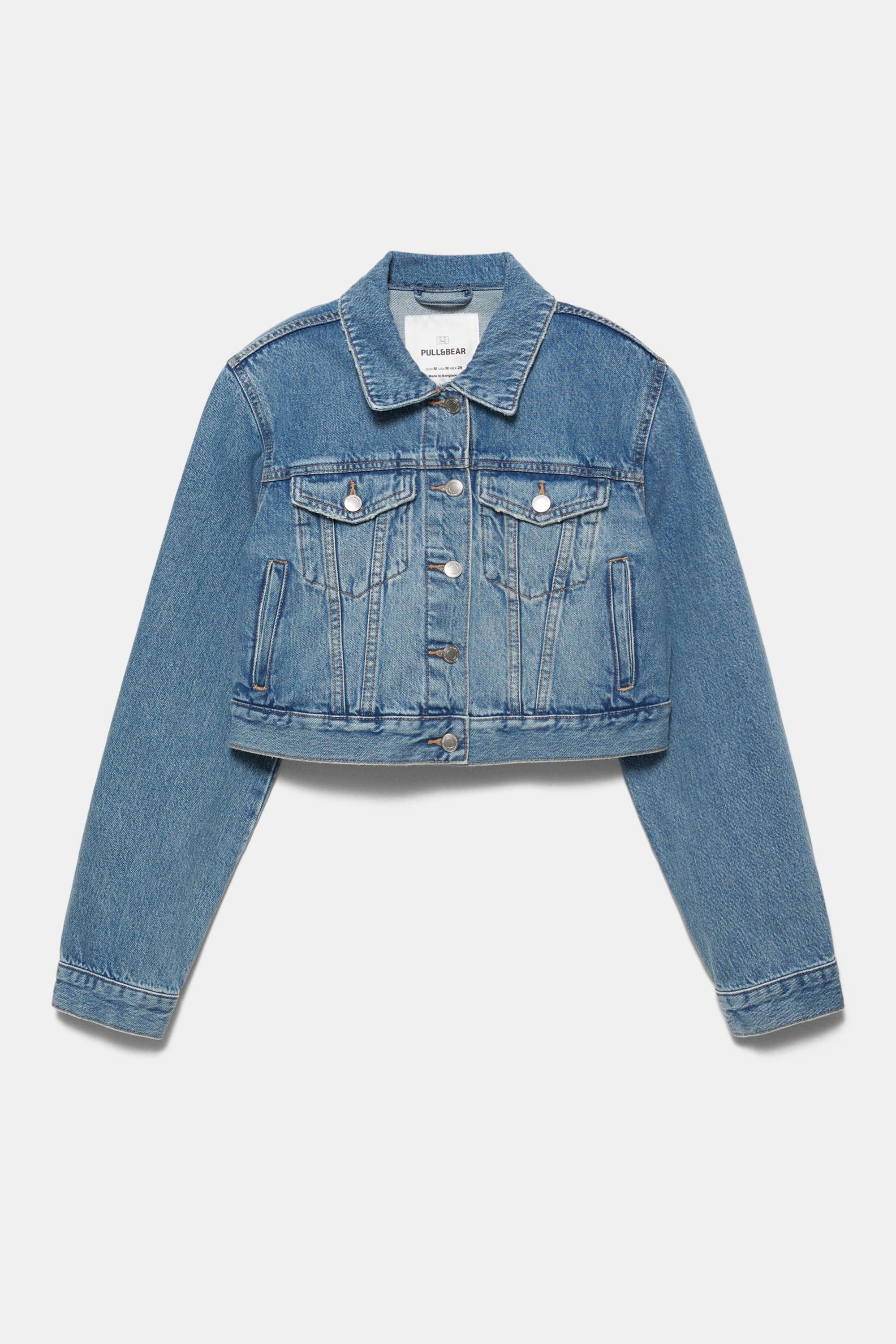 Cropped denim jacket — Medium blue