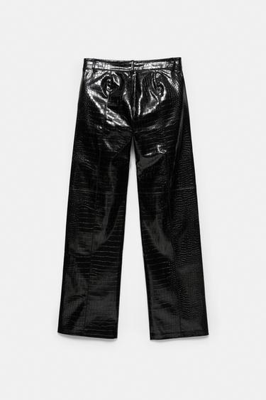 Crocodile leather effect trousers — Black 7