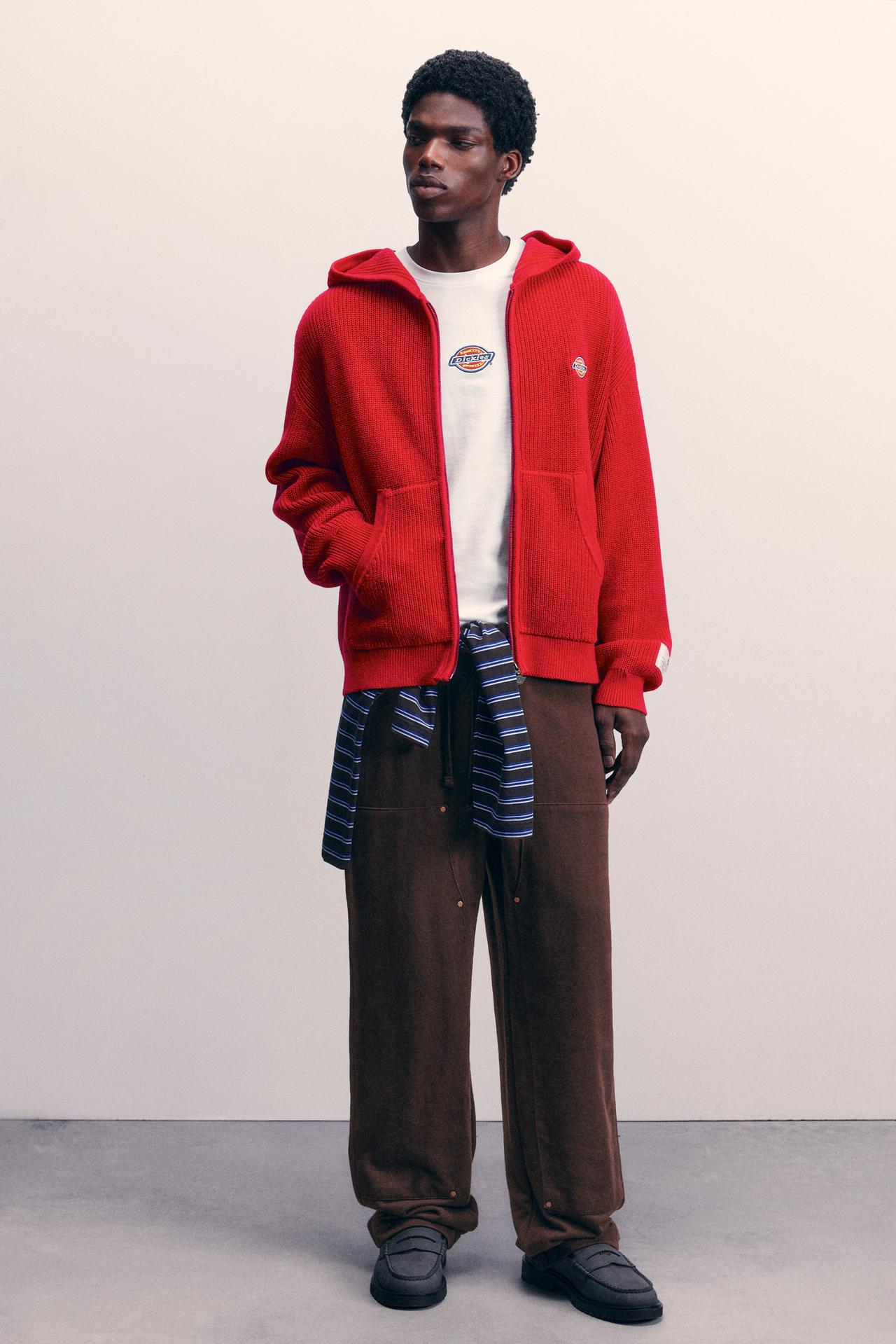 Red Dickies hooded jumper — Red