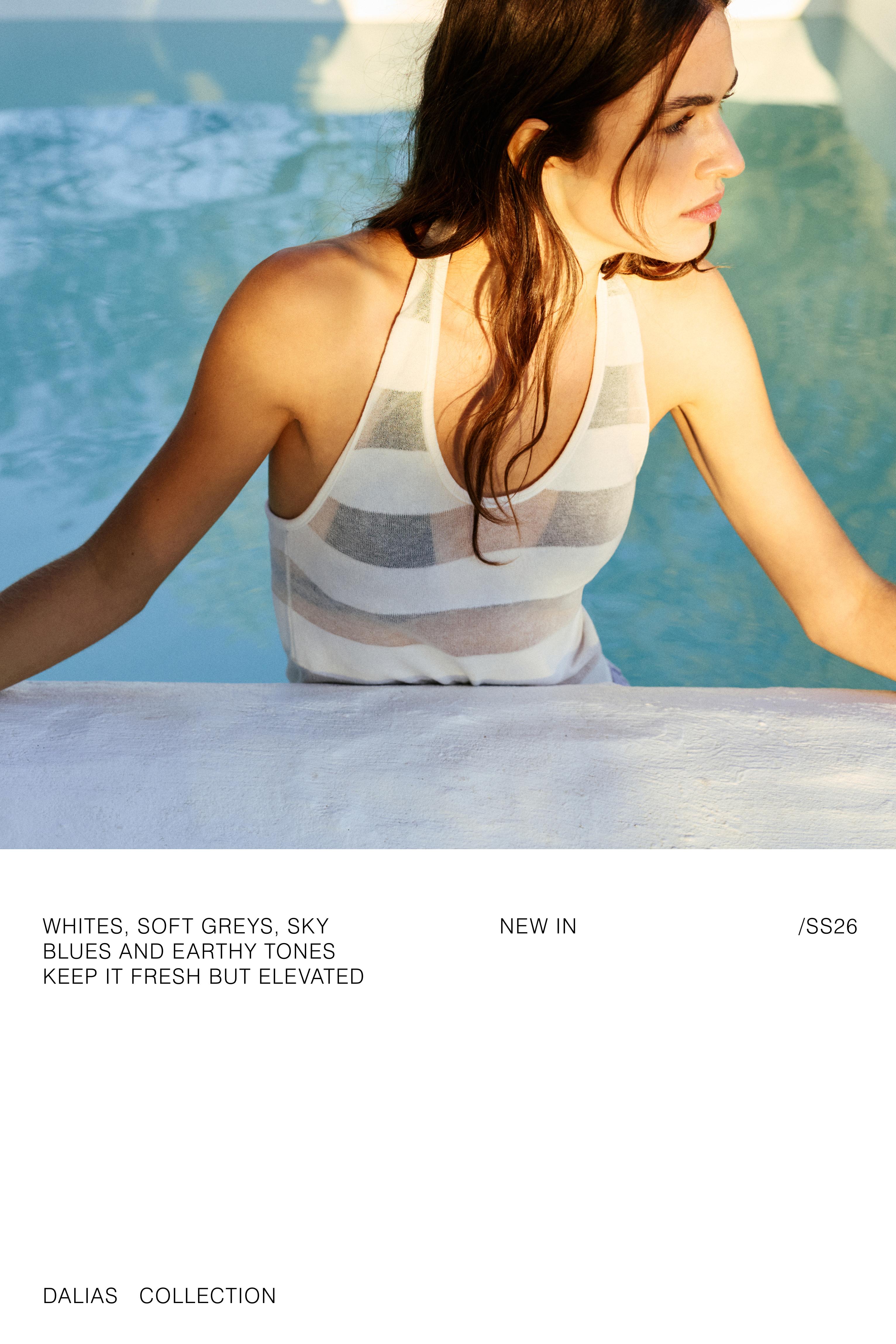 Sheer halter top — Ecru