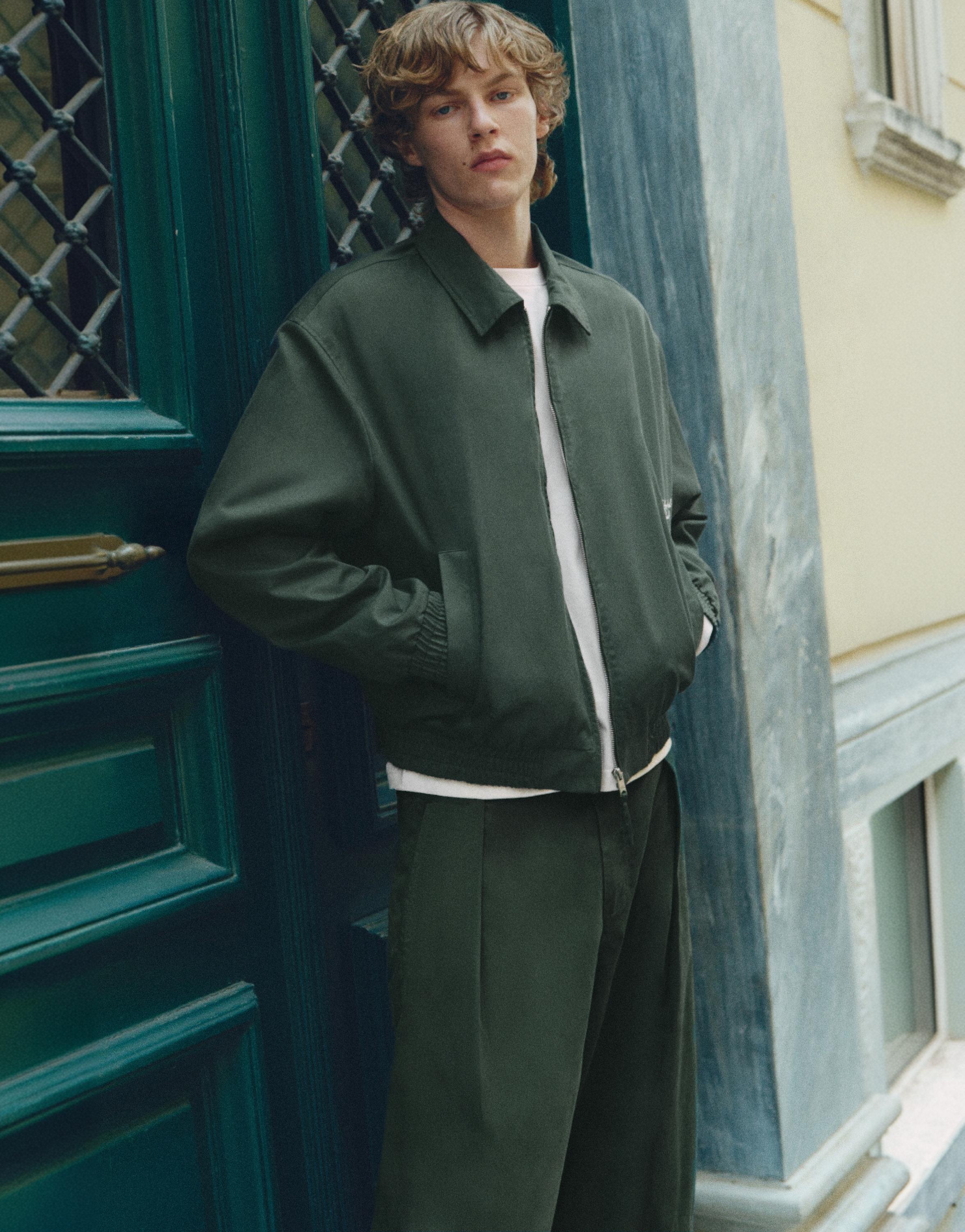 Embroidered jacket — Bluish green
