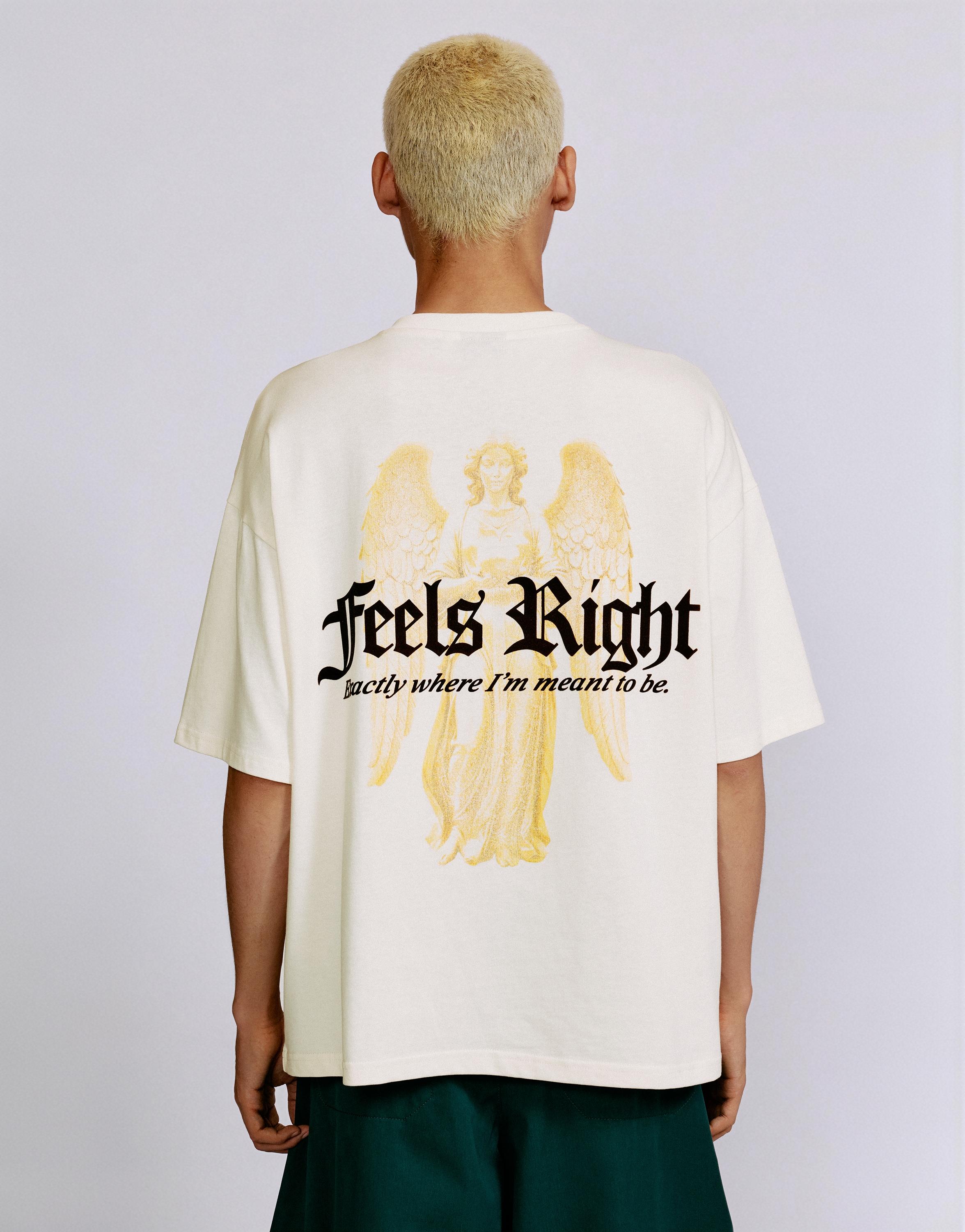Relaxed fit slogan T-shirt — Sand
