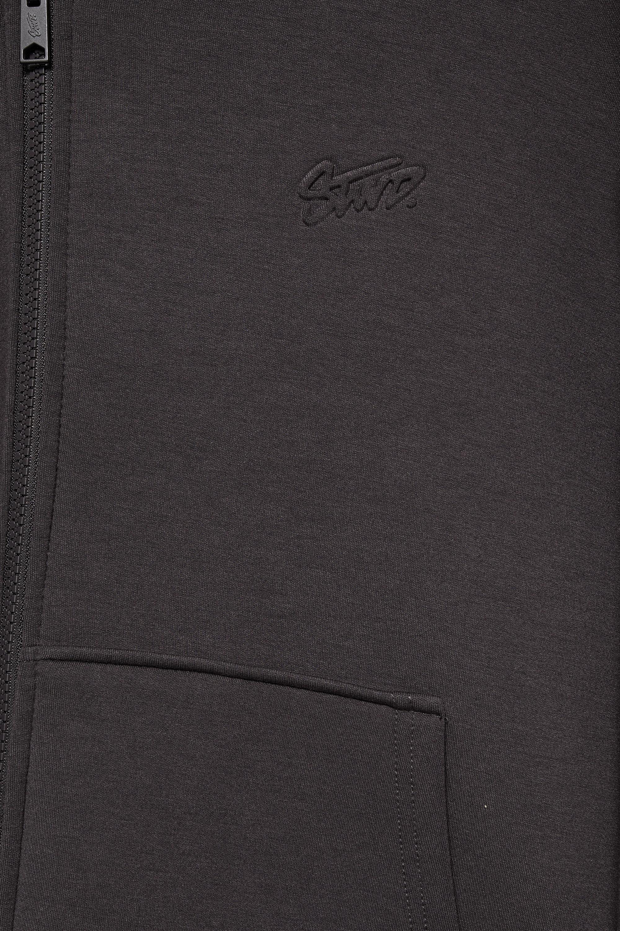 Neoprene-effect zip-up hoodie — Anthracite grey