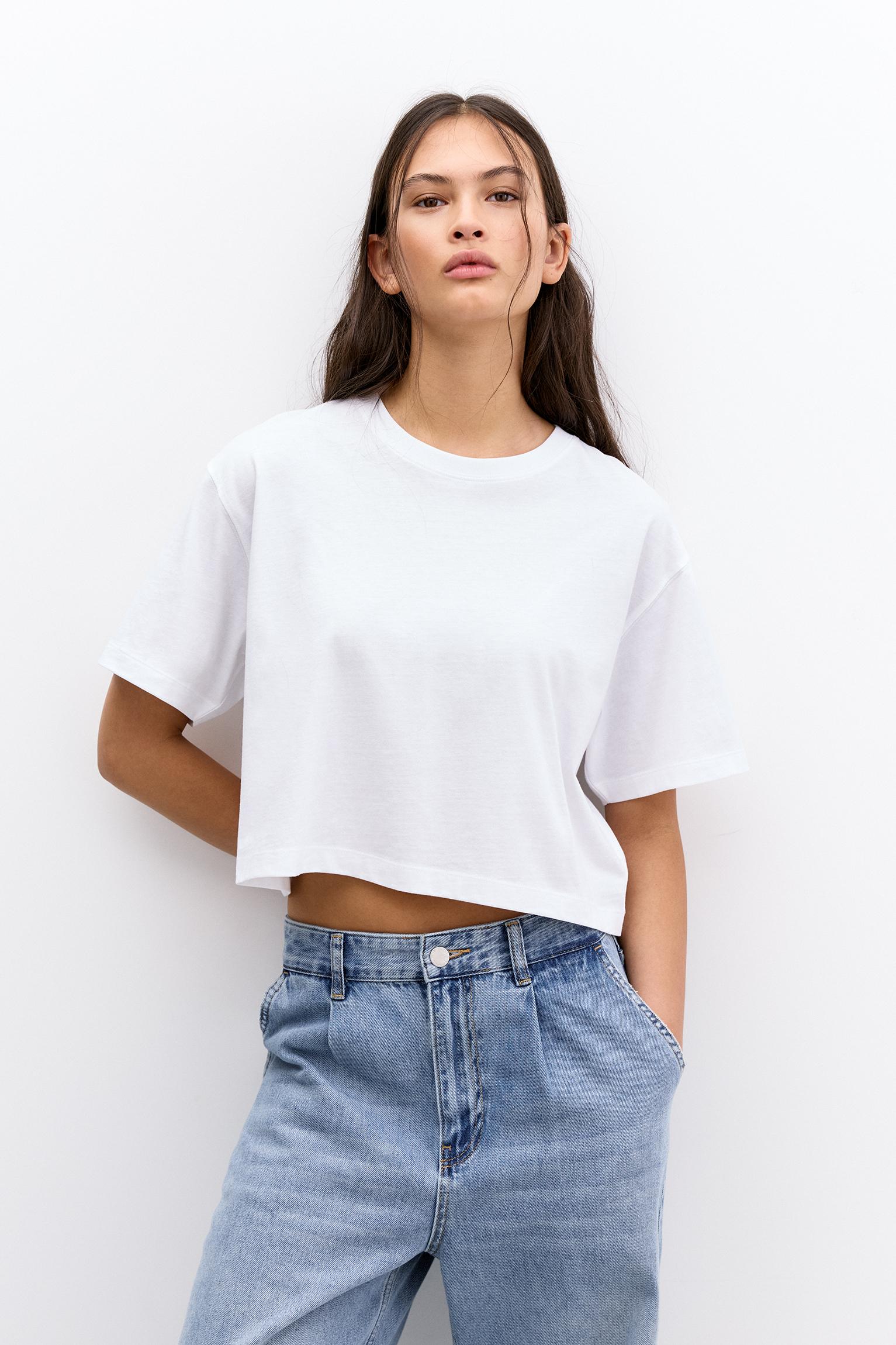 Cropped-T-Shirt Mit Kurzen Ärmeln