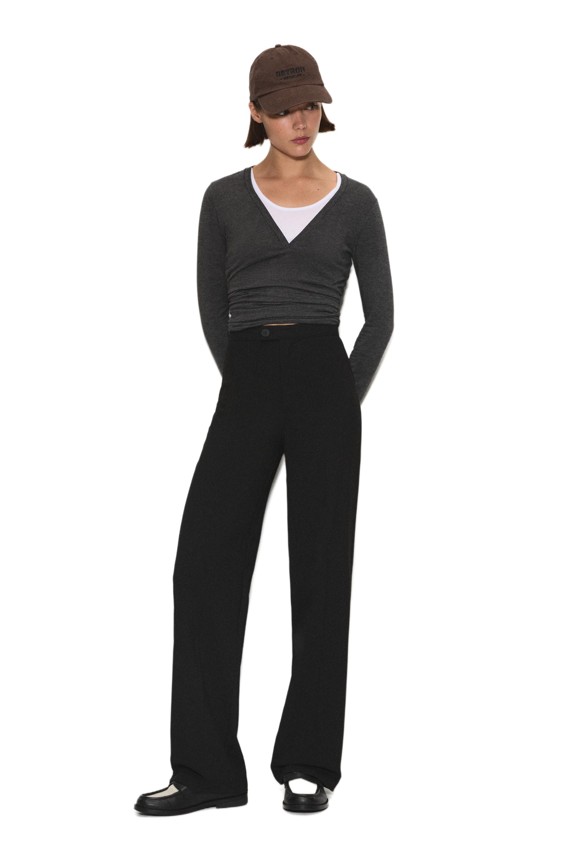 Düz kesim klasik pantolon - Görsel 10