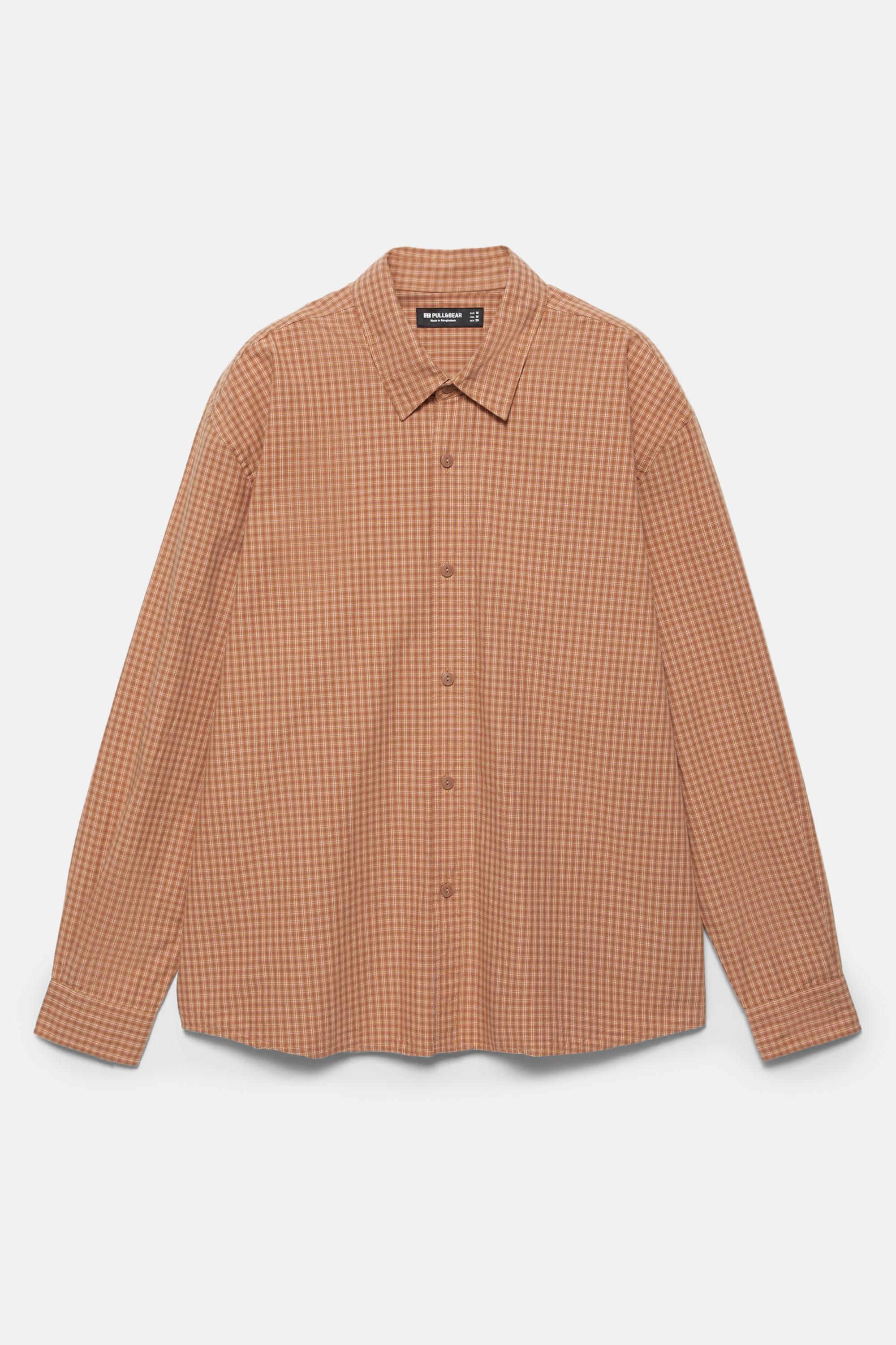 Orange check shirt — Orange