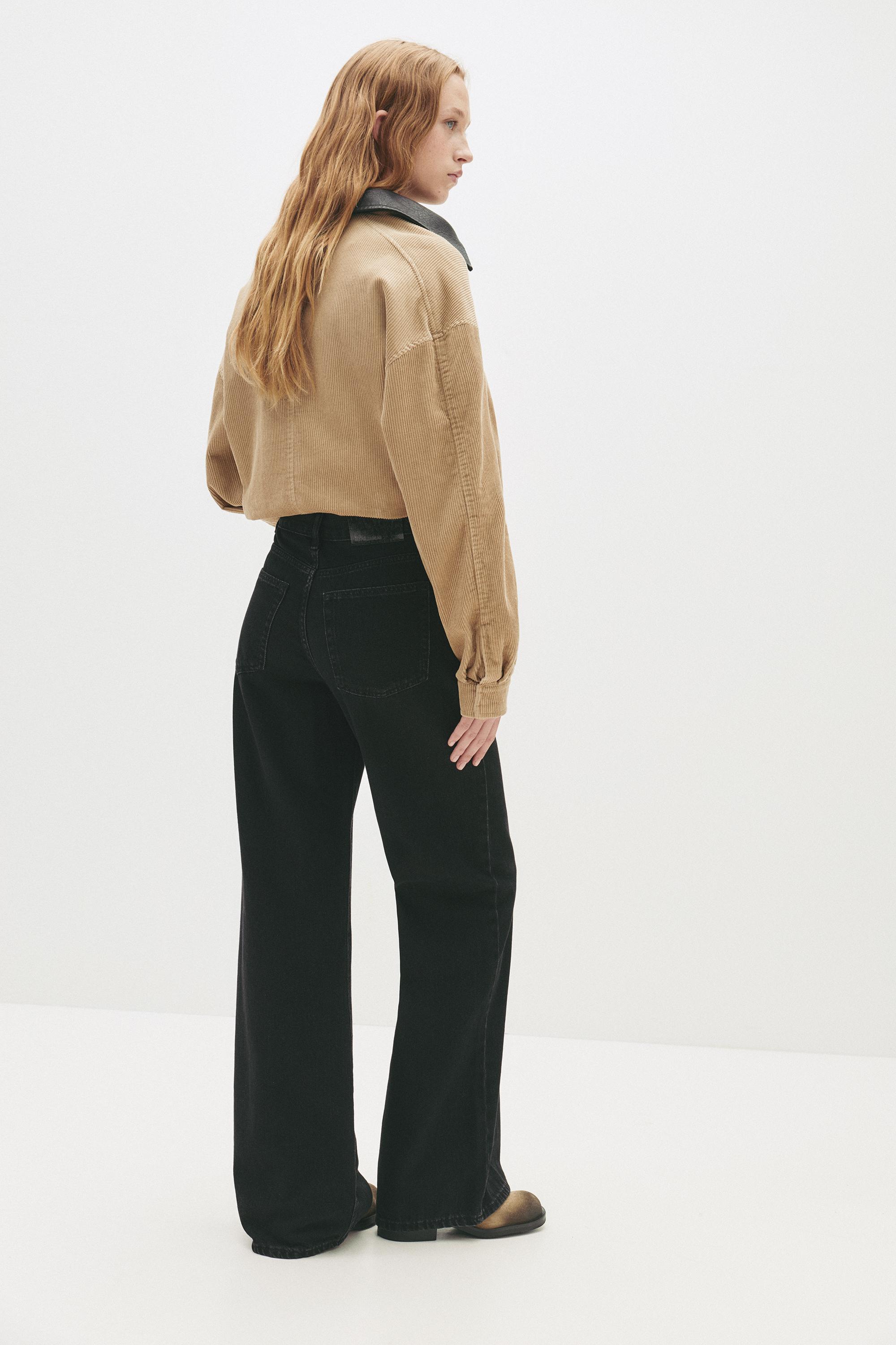 Çapraz kemerli geniş paça jean - Görsel 20