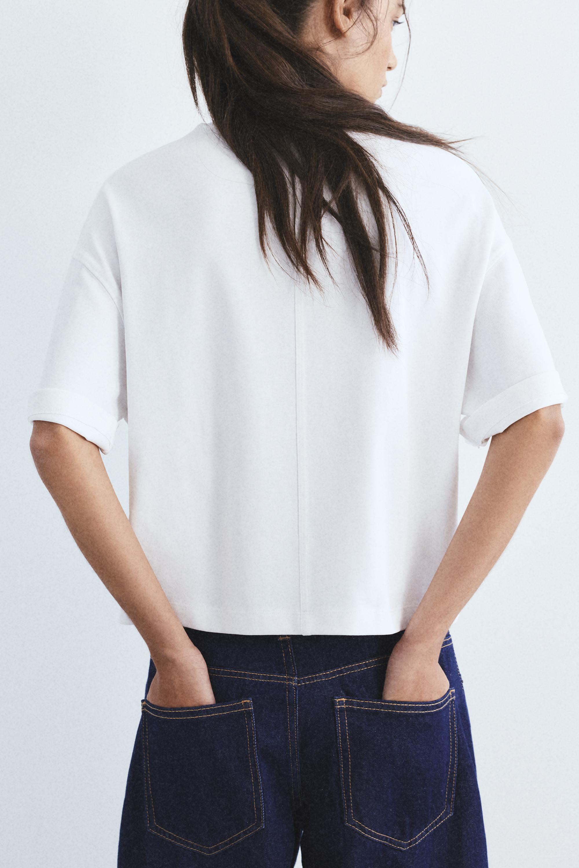 Kısa kollu kutu kesim t-shirt - Görsel 51